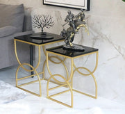 Set of two side tables with a black top - Vitrine Furniture - Furniture