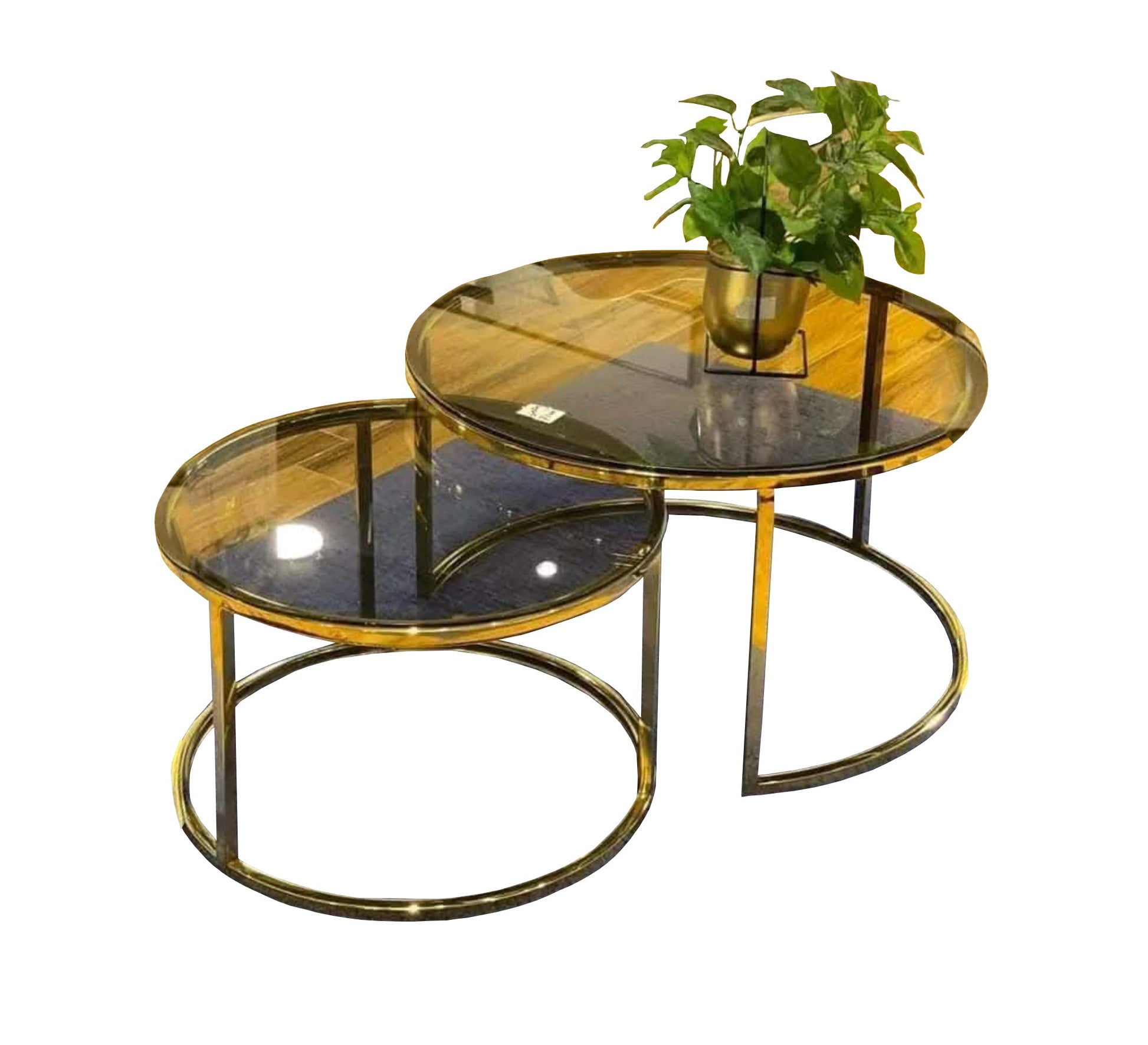 Set of two tables with a clear glass top - Vitrine Furniture - Furniture