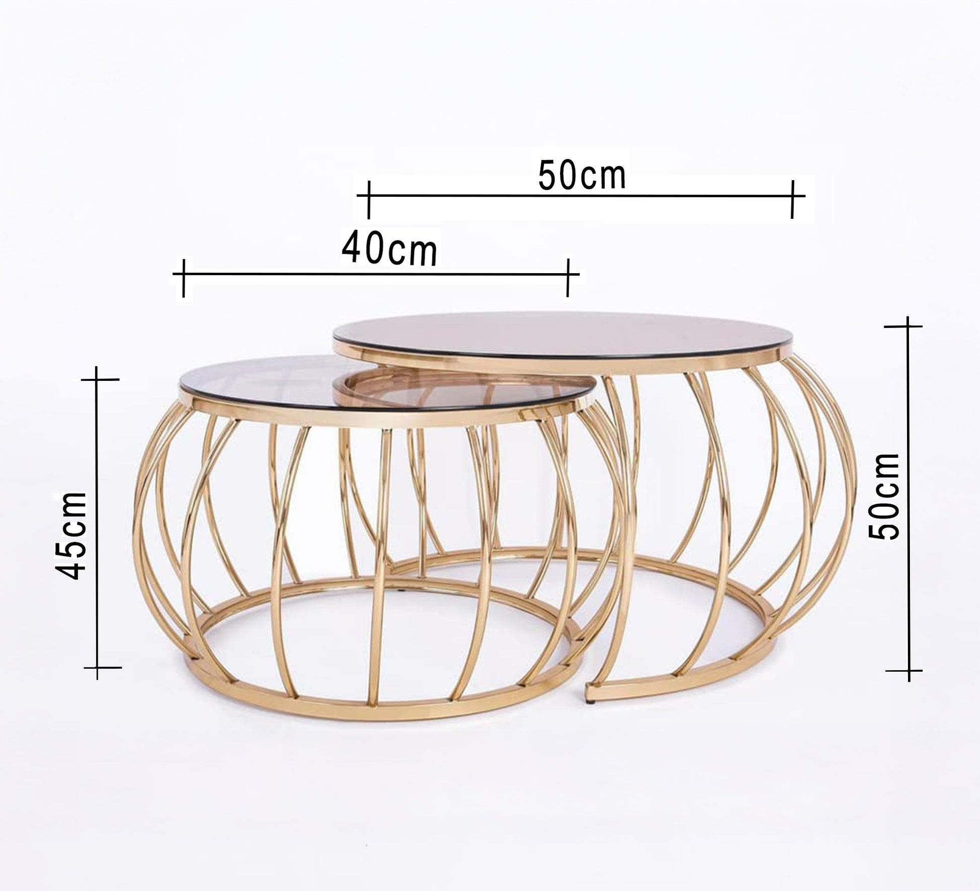 Set of two tables with an inflated cylindrical base - Vitrine Furniture - Furniture