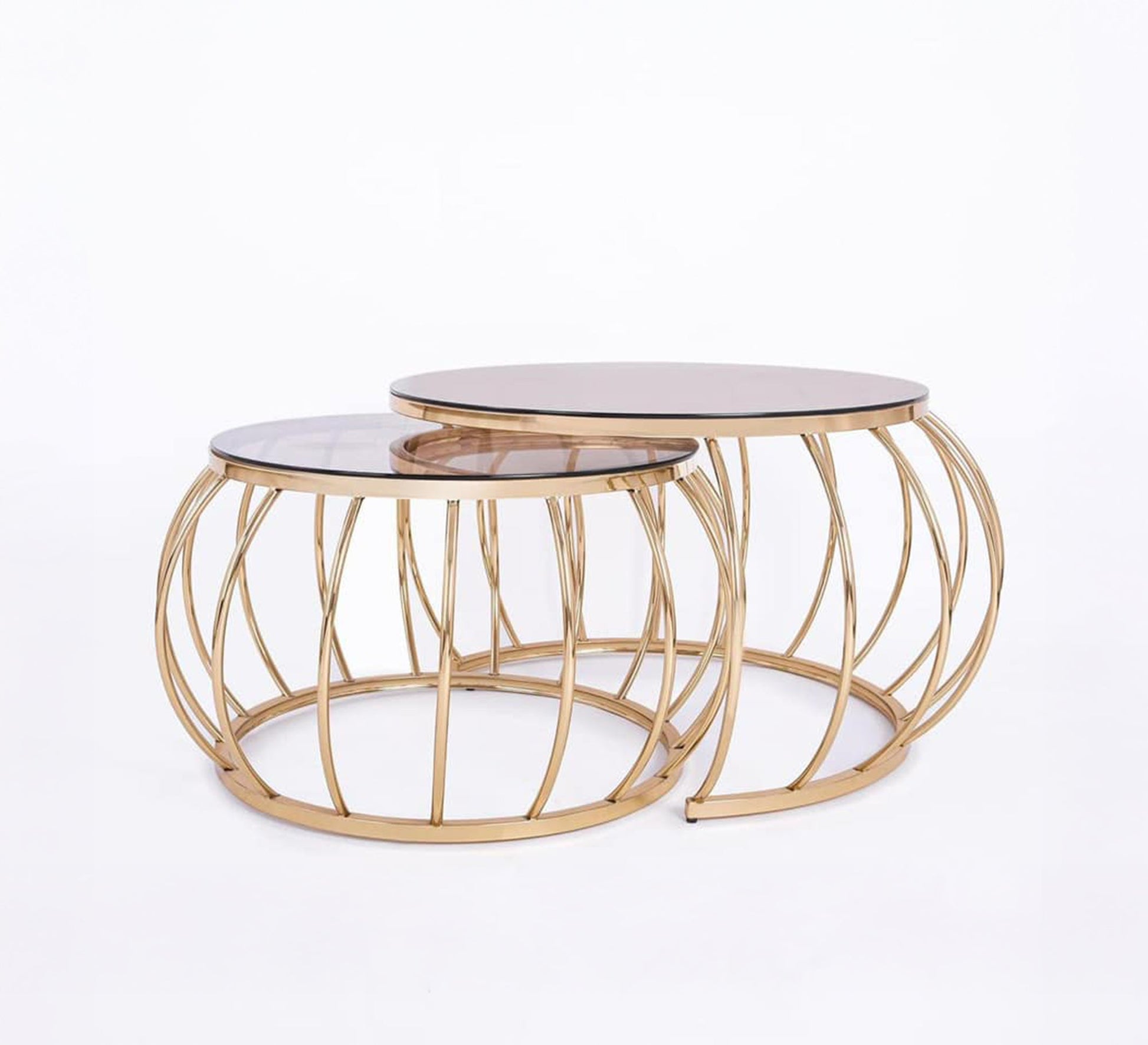 Set of two tables with an inflated cylindrical base - Vitrine Furniture - Furniture