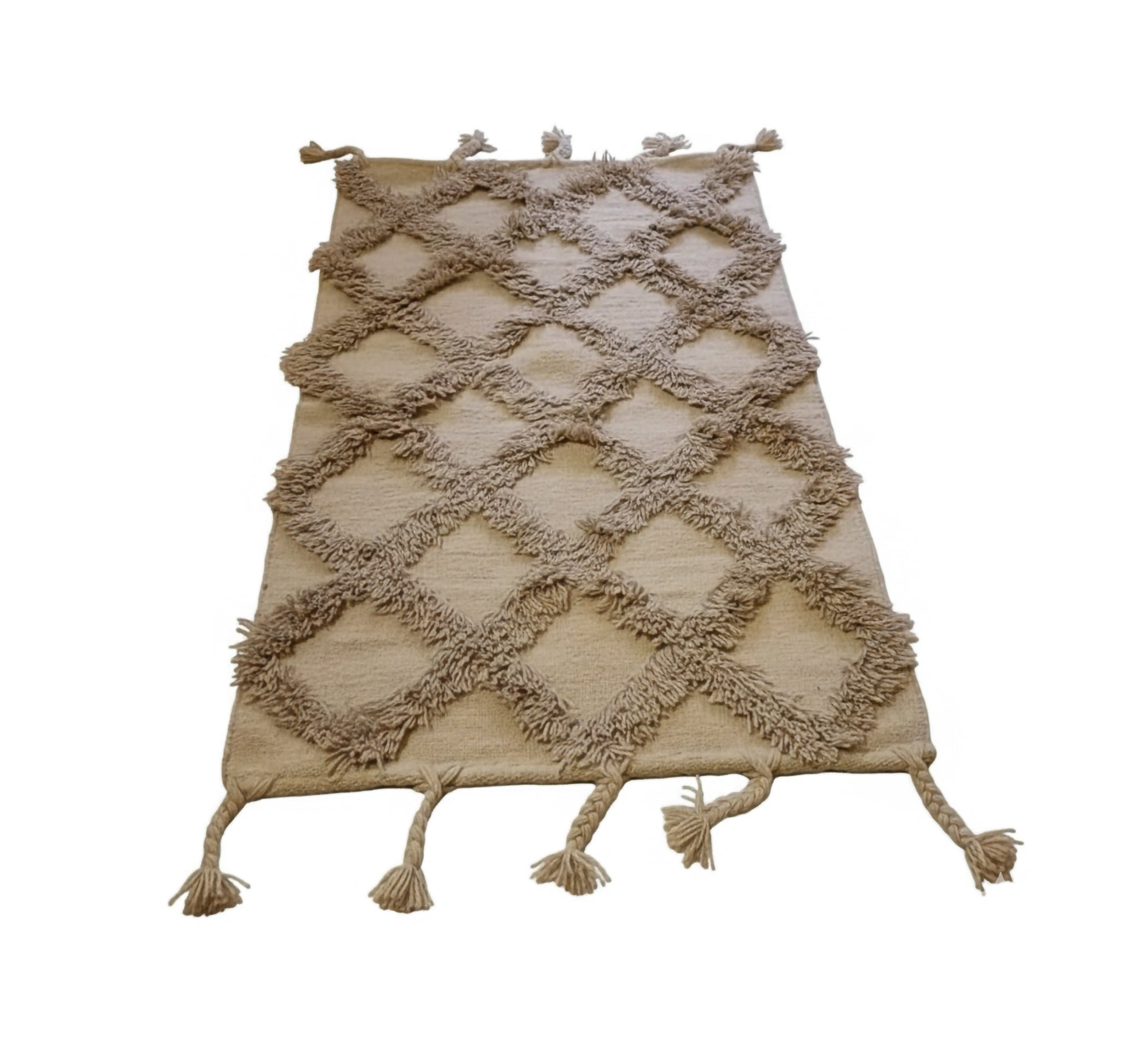 Shaggy pile rug with braided fringe - Vitrine Furniture - Accessories