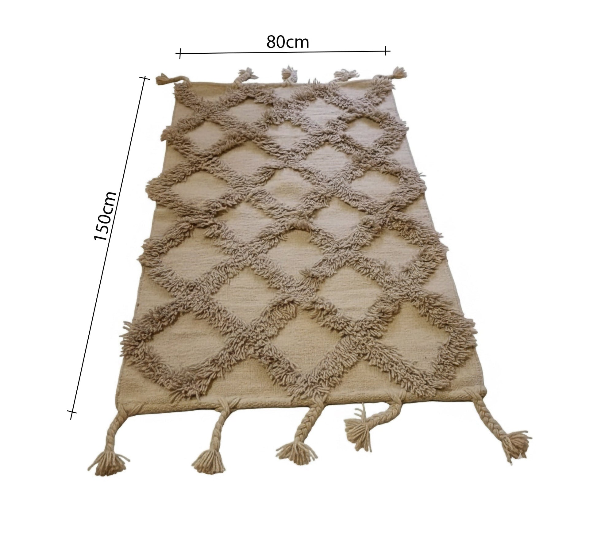 Shaggy pile rug with braided fringe - Vitrine Furniture - Accessories