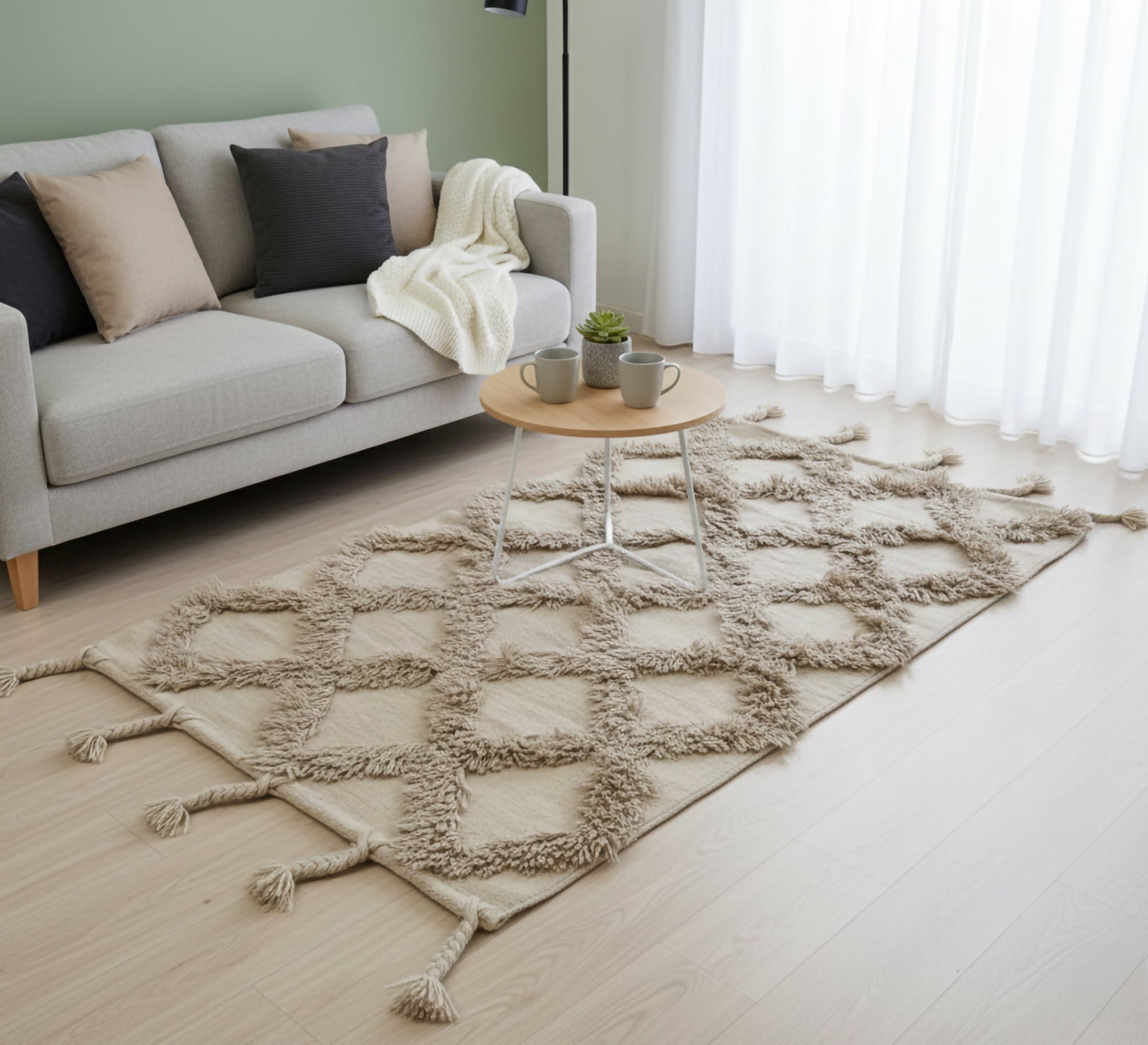 Shaggy pile rug with braided fringe - Vitrine Furniture - Accessories