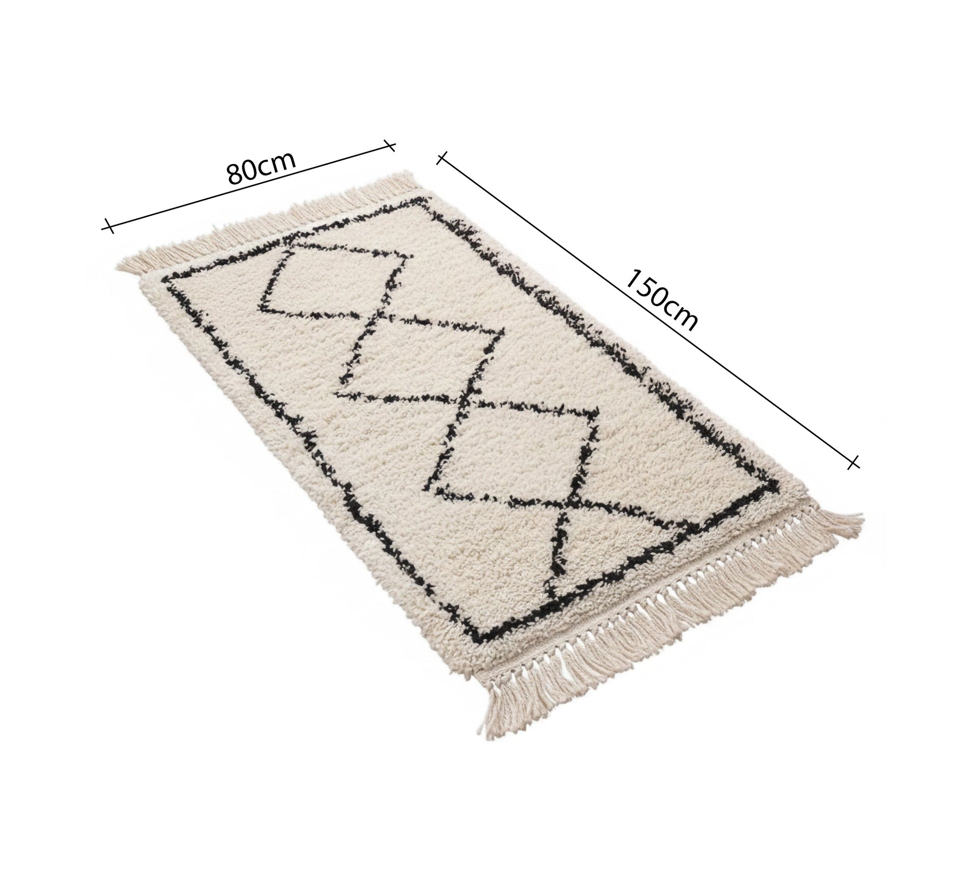 Shaggy pile rug with defined diamond pattern - Vitrine Furniture - Accessories