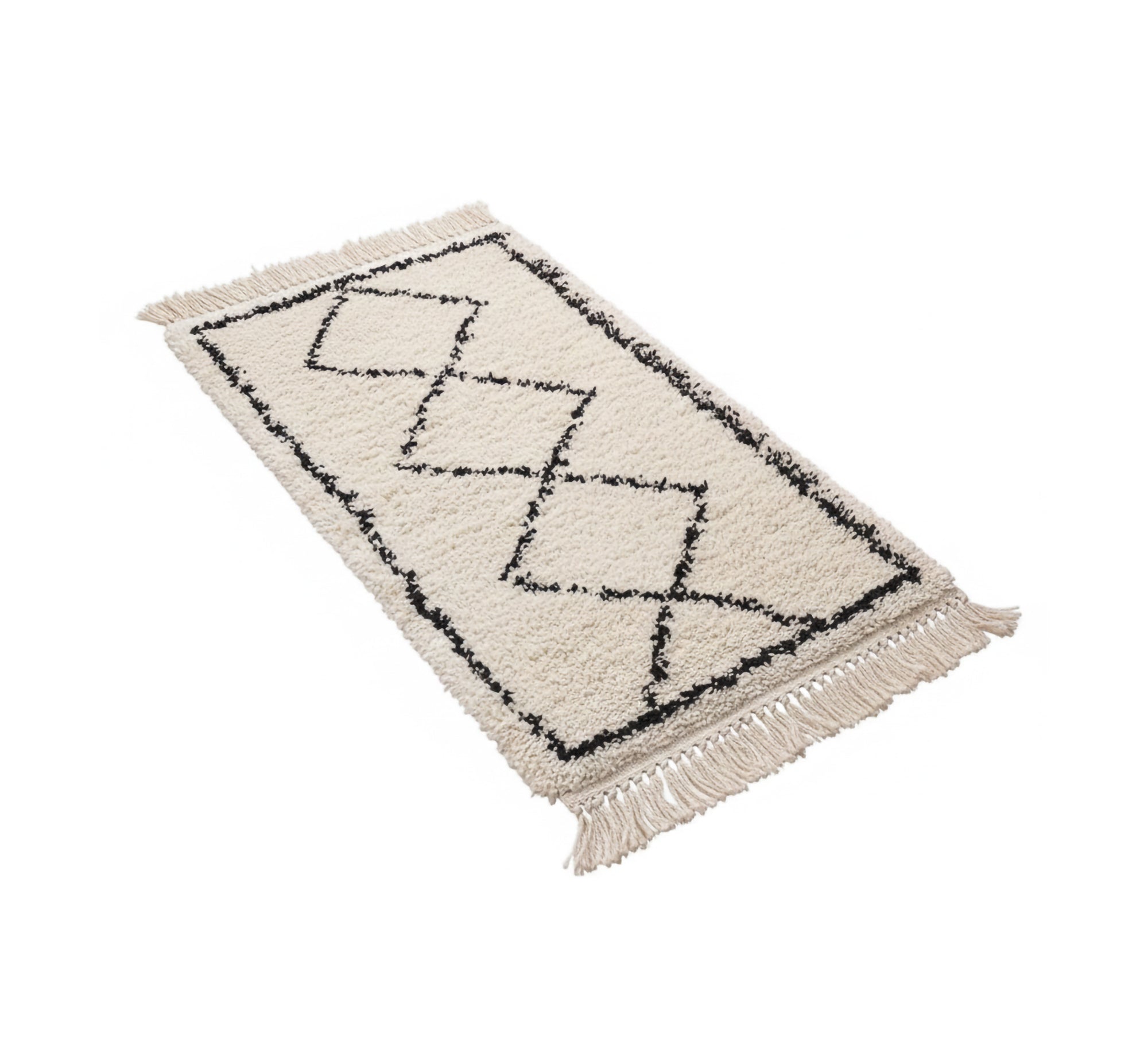 Shaggy pile rug with defined diamond pattern - Vitrine Furniture - Accessories