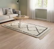 Shaggy pile rug with defined diamond pattern - Vitrine Furniture - Accessories