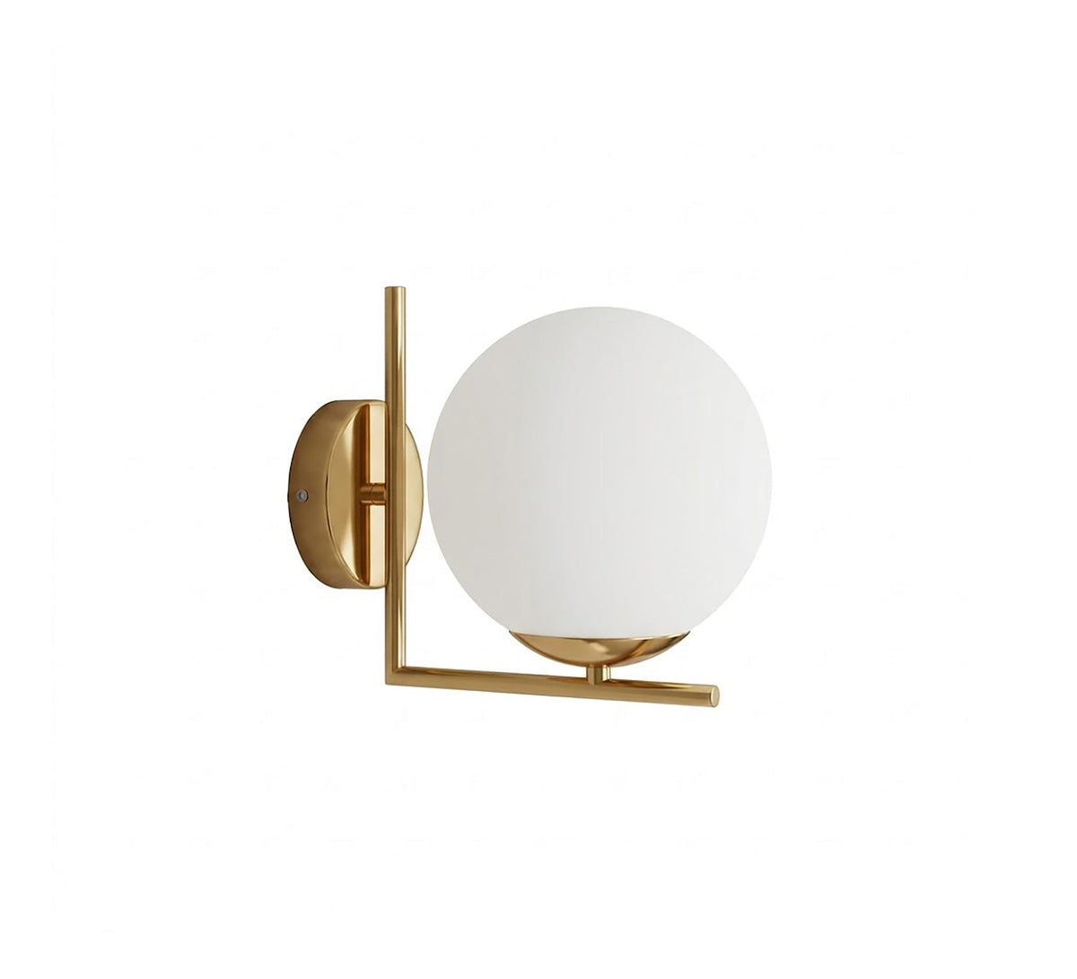 Shiny Gold L-Frame Globe Wall Sconce - Vitrine Furniture - Wall Sconce