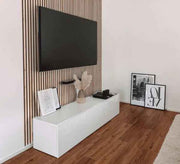 Shiny White TV Table - Sleek and Modern - Vitrine Furniture - Furniture