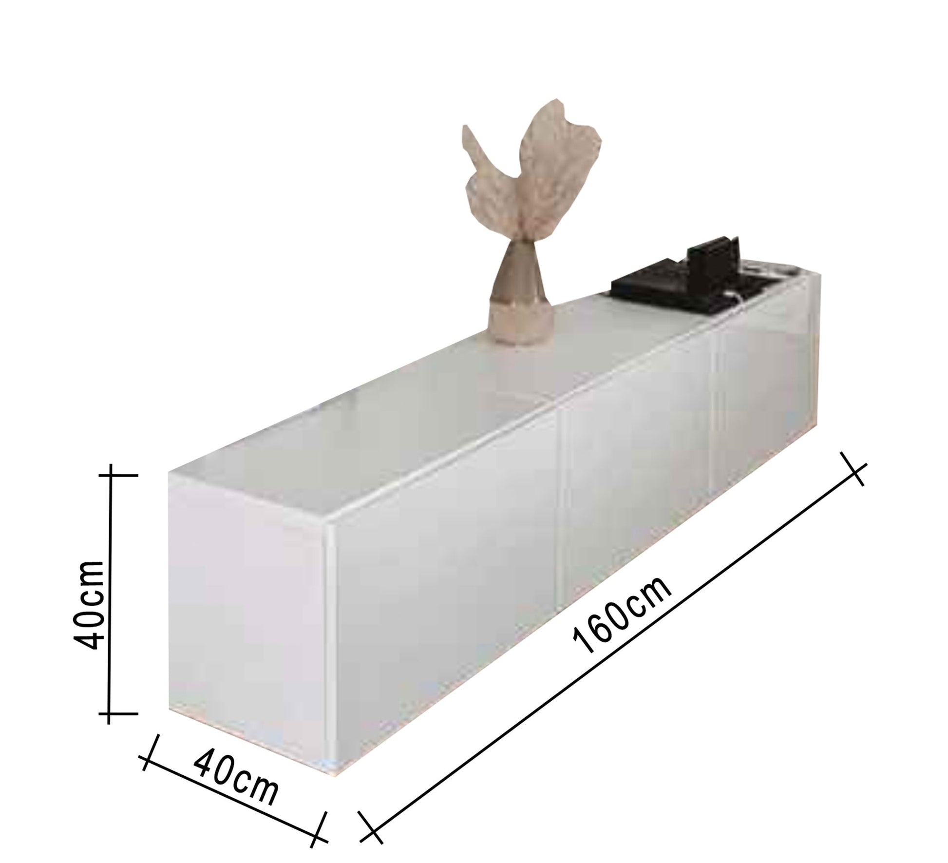 Shiny White TV Table - Sleek and Modern - Vitrine Furniture - Furniture