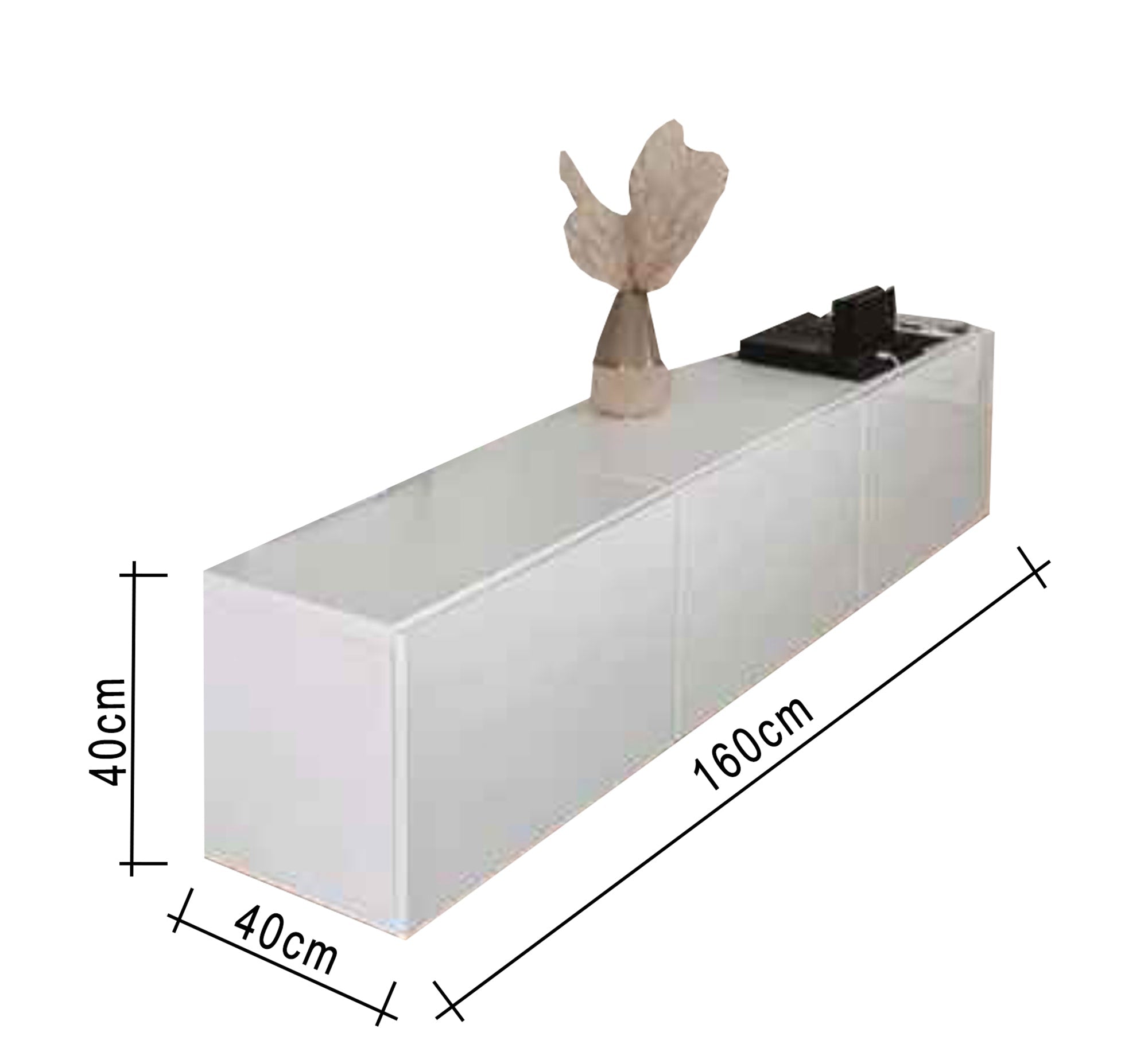 Shiny White TV Table - Sleek and Modern - Vitrine Furniture - Furniture