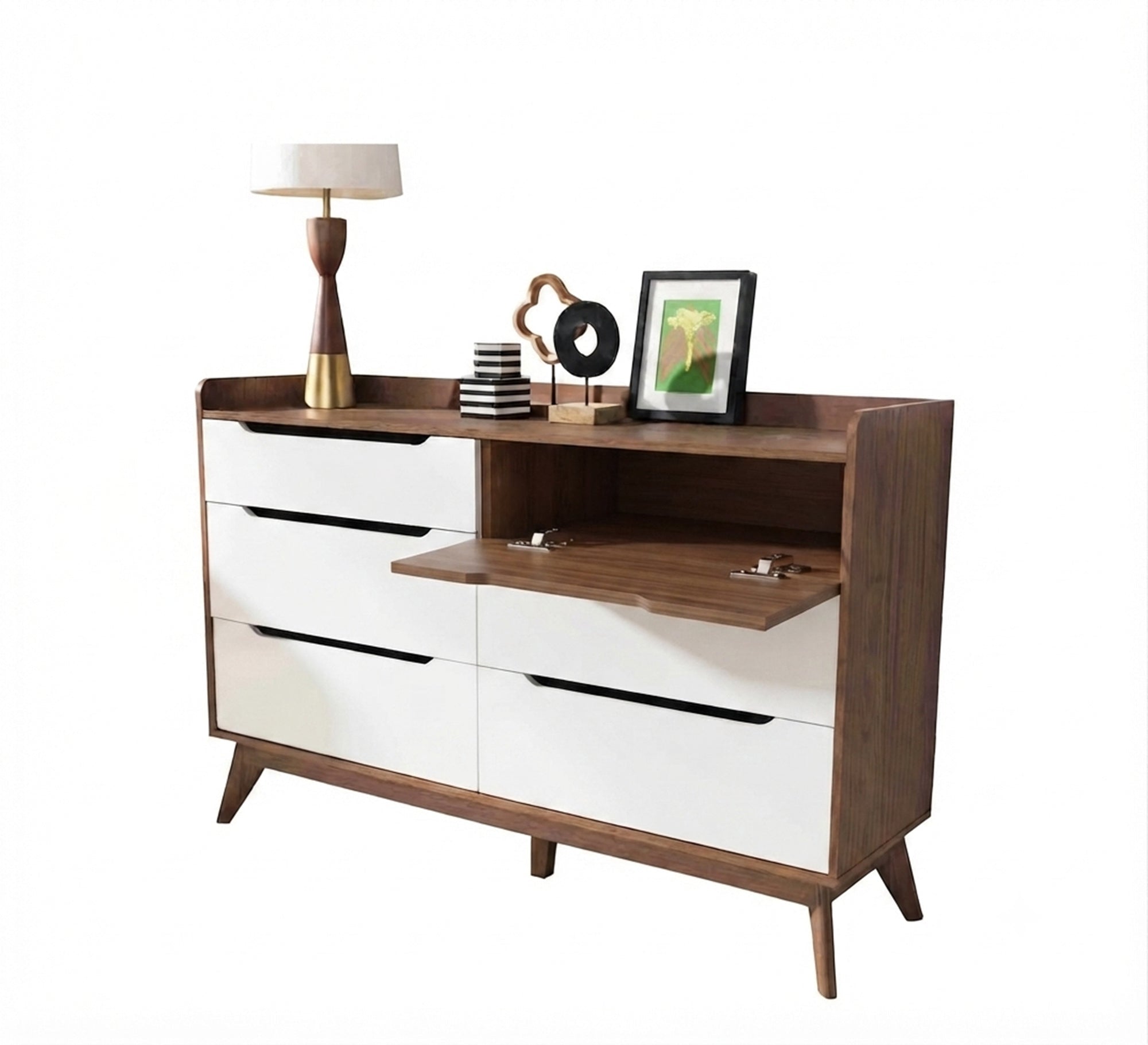 Shoe cabinet with beech legs and six shelves - Vitrine Furniture - Shoe Racks