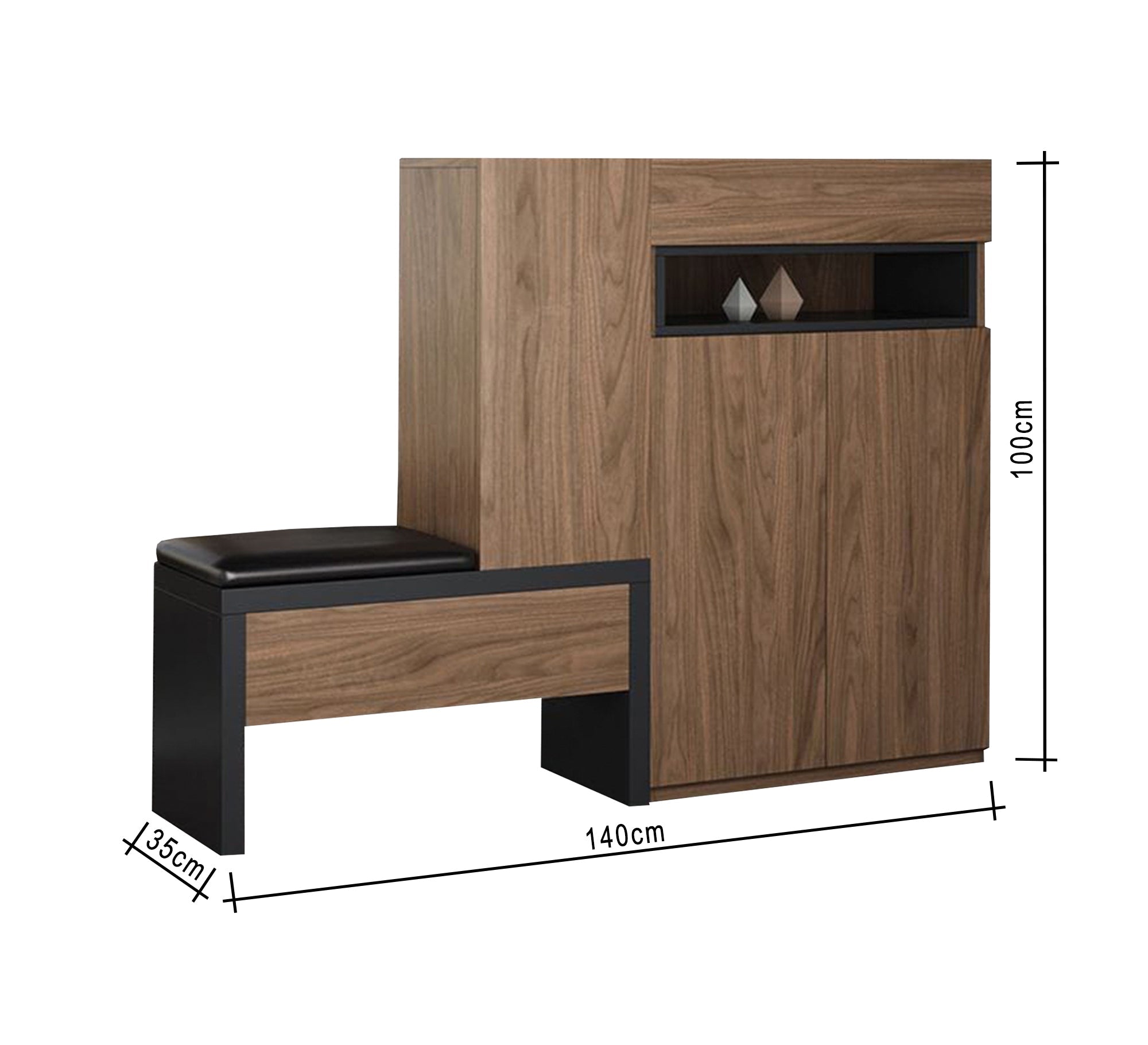 Shoe cabinet with side bench - Vitrine Furniture - Furniture