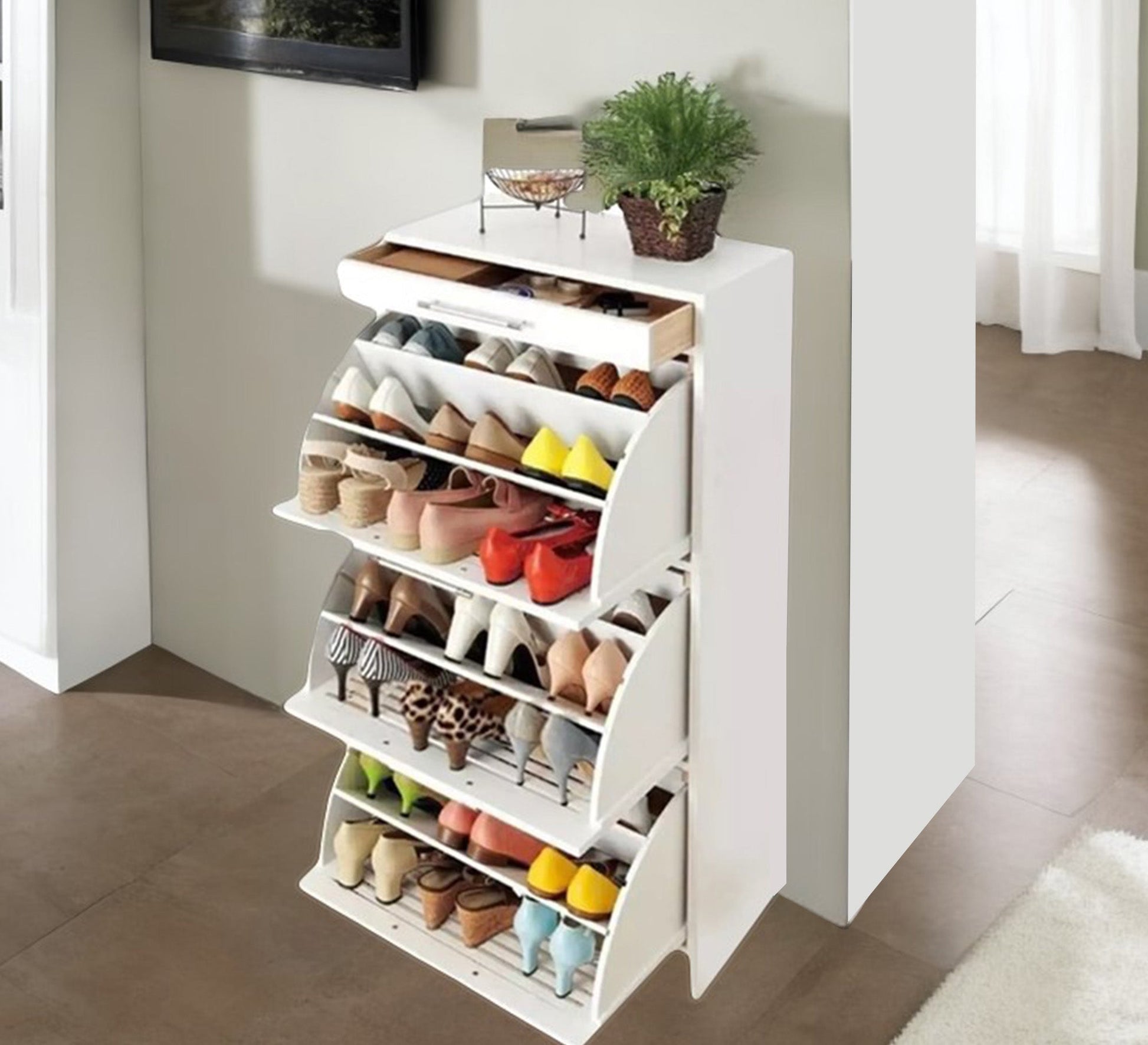 Shoe cabinet with three drawers - Vitrine Furniture - Shoe Racks