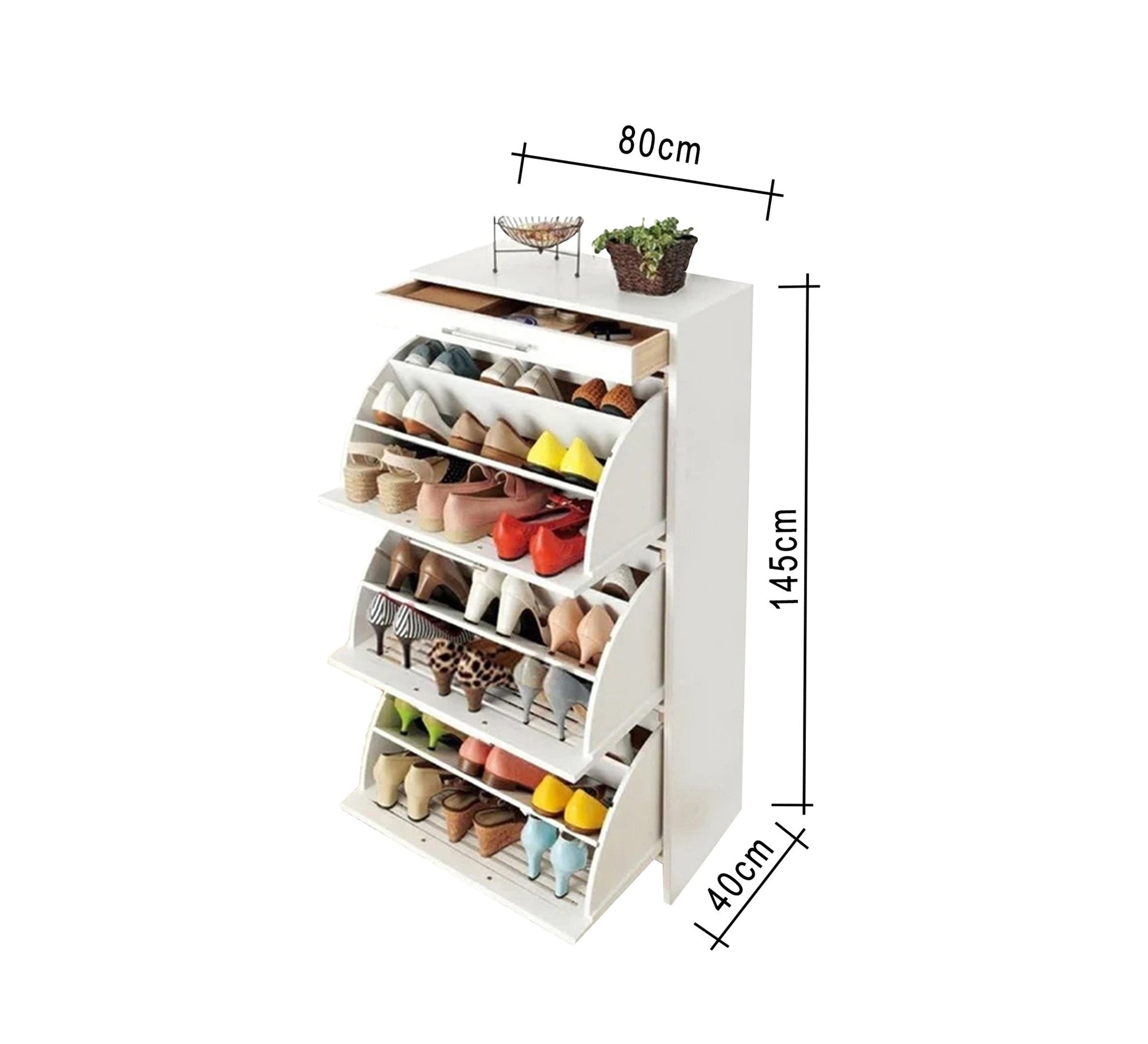 Shoe cabinet with three drawers - Vitrine Furniture - Shoe Racks