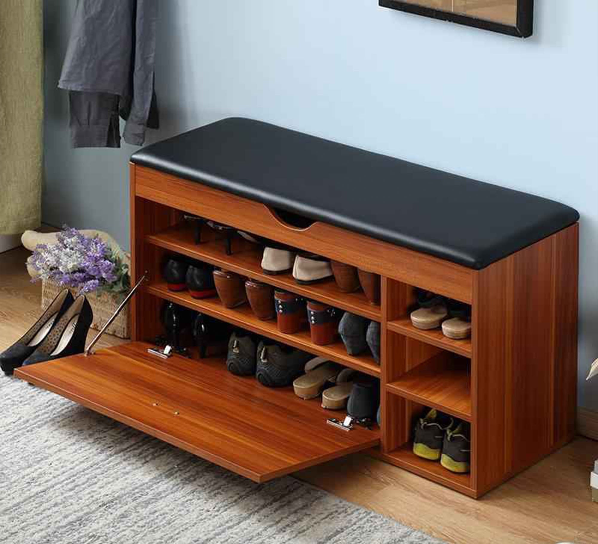 Shoe Rack: Seat, Flap, Stylish & Functional - Vitrine Furniture - Furniture