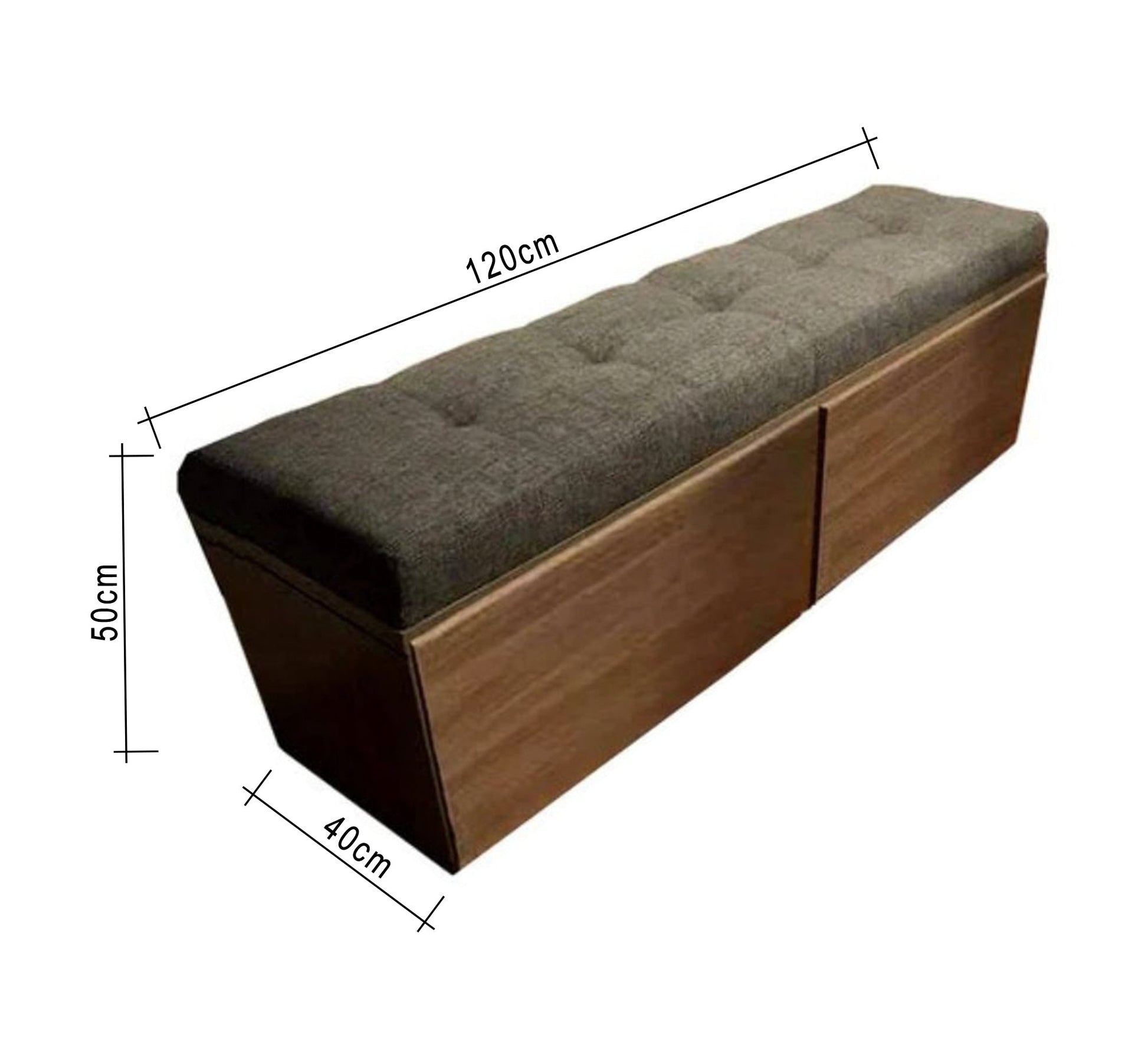 Shoe rack with a brown padded seat - Vitrine Furniture - Furniture