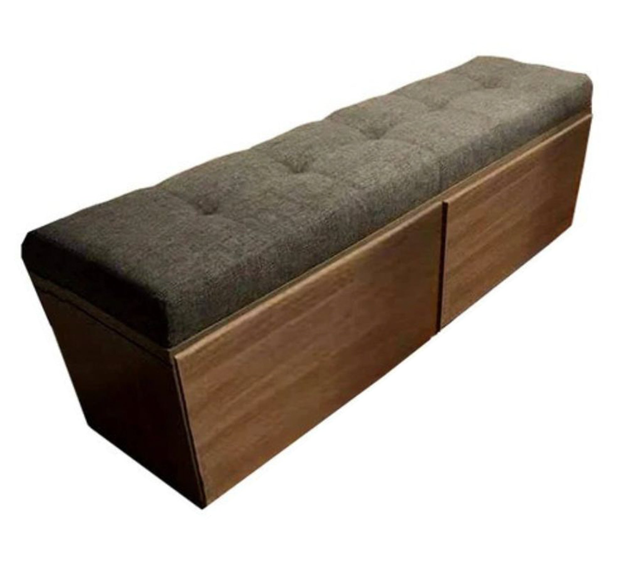 Shoe rack with a brown padded seat - Vitrine Furniture - Furniture