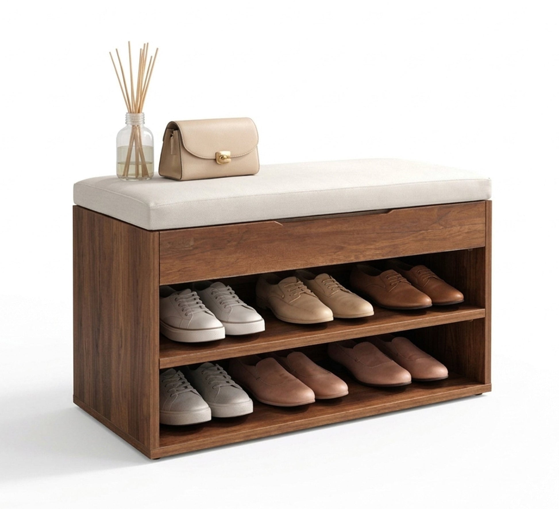 Shoe rack with bench and magic cabinet - Vitrine Furniture - Shoe Racks