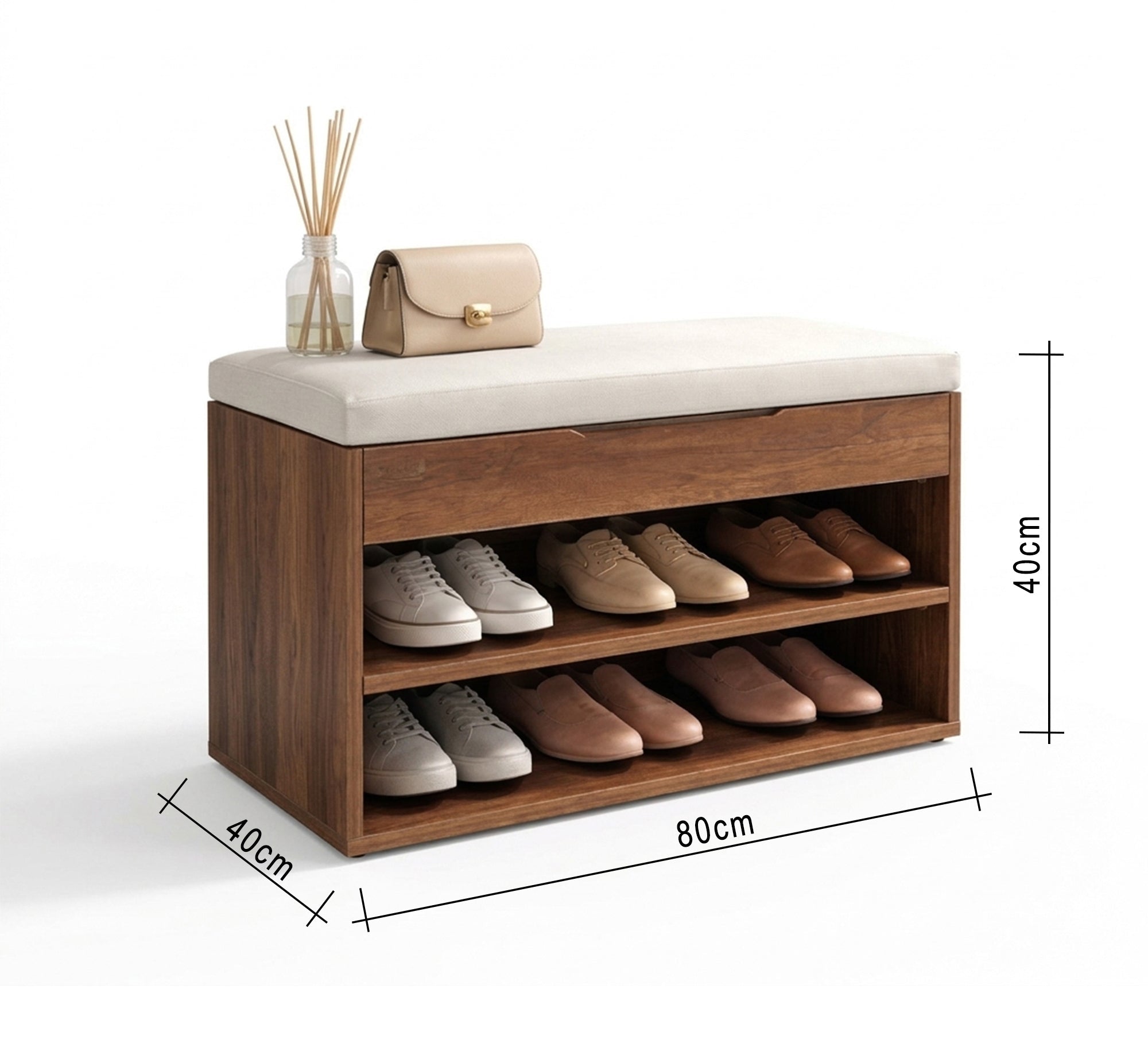 Shoe rack with bench and magic cabinet - Vitrine Furniture - Shoe Racks