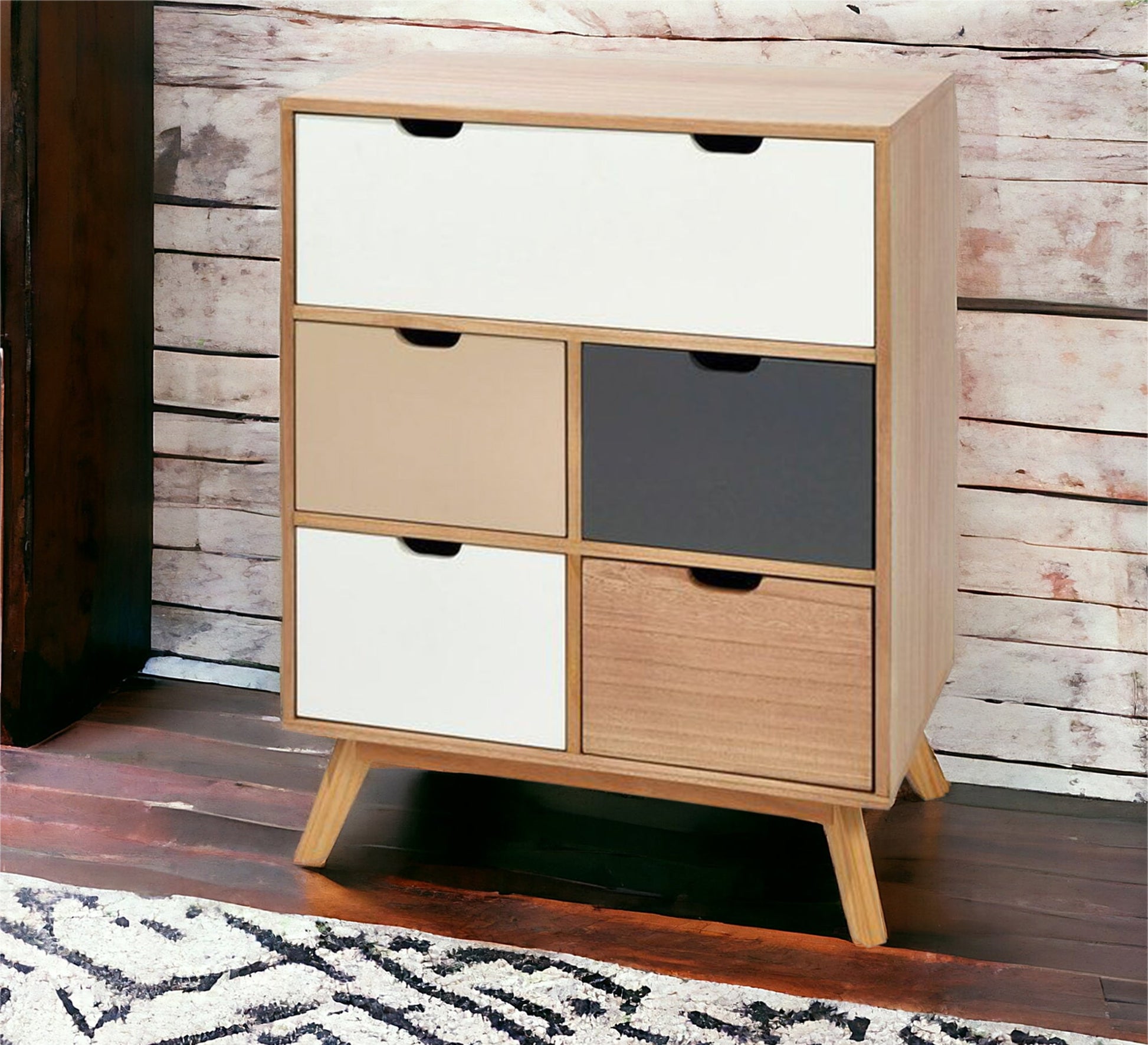 Shoe rack with five colorful flaps - Vitrine Furniture - Furniture