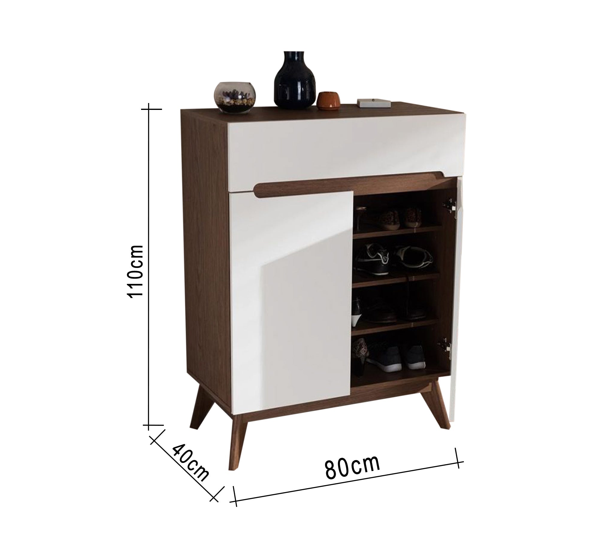 Shoe rack with high beech legs - Vitrine Furniture - Furniture