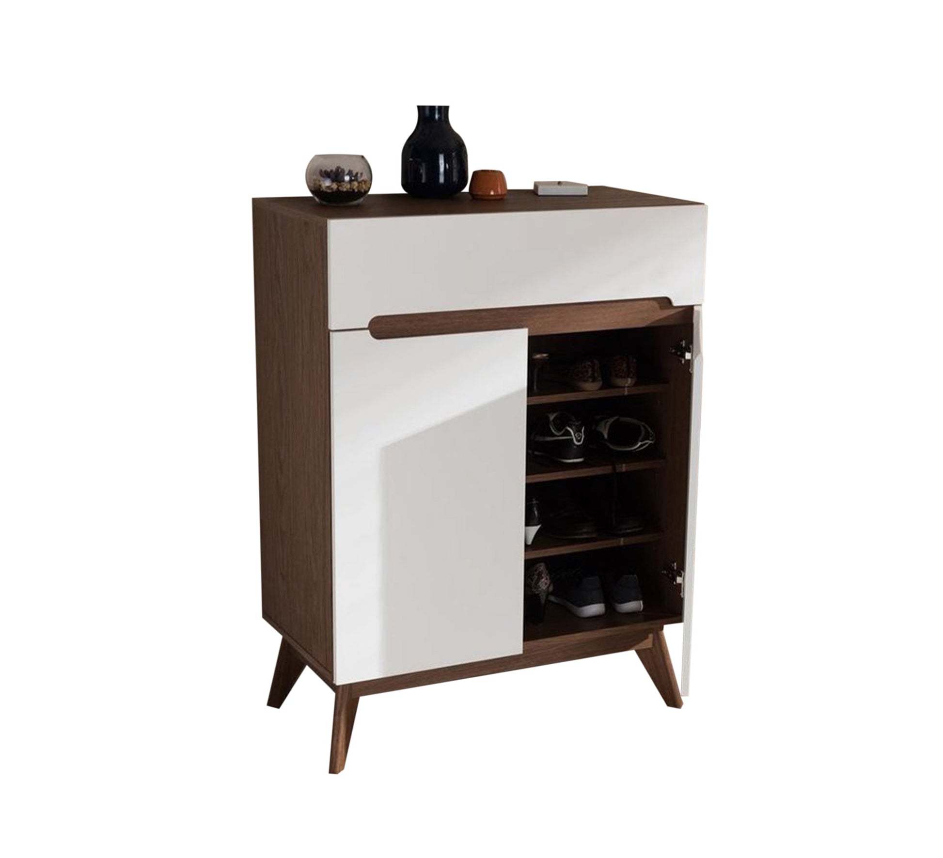 Shoe rack with high beech legs - Vitrine Furniture - Furniture