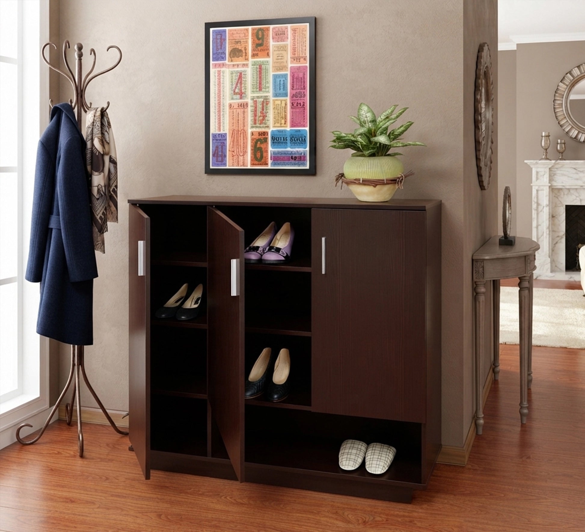 Shoe rack with open bottom shelf - Vitrine Furniture - Shoe Racks