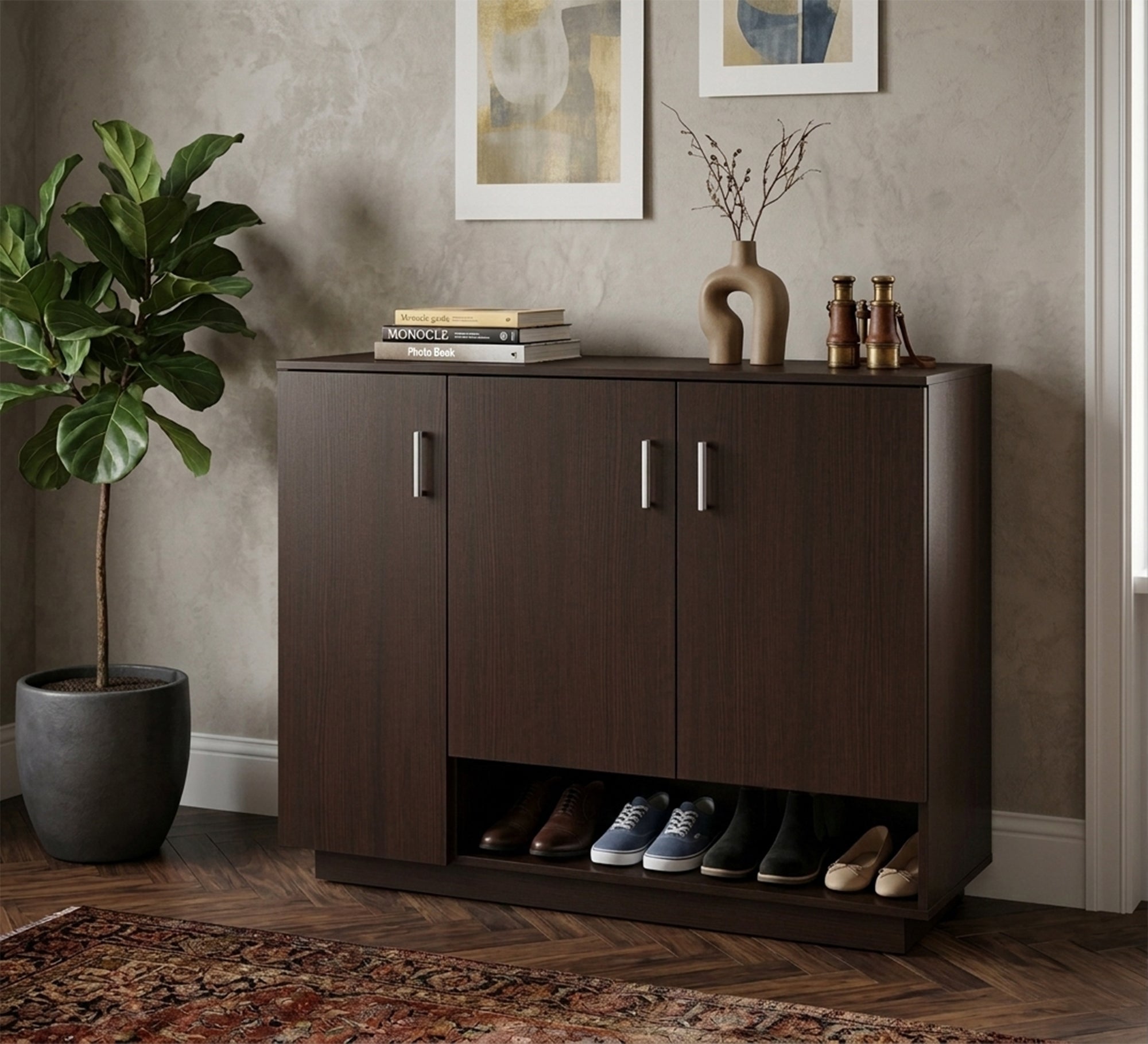 Shoe rack with open bottom shelf - Vitrine Furniture - Shoe Racks