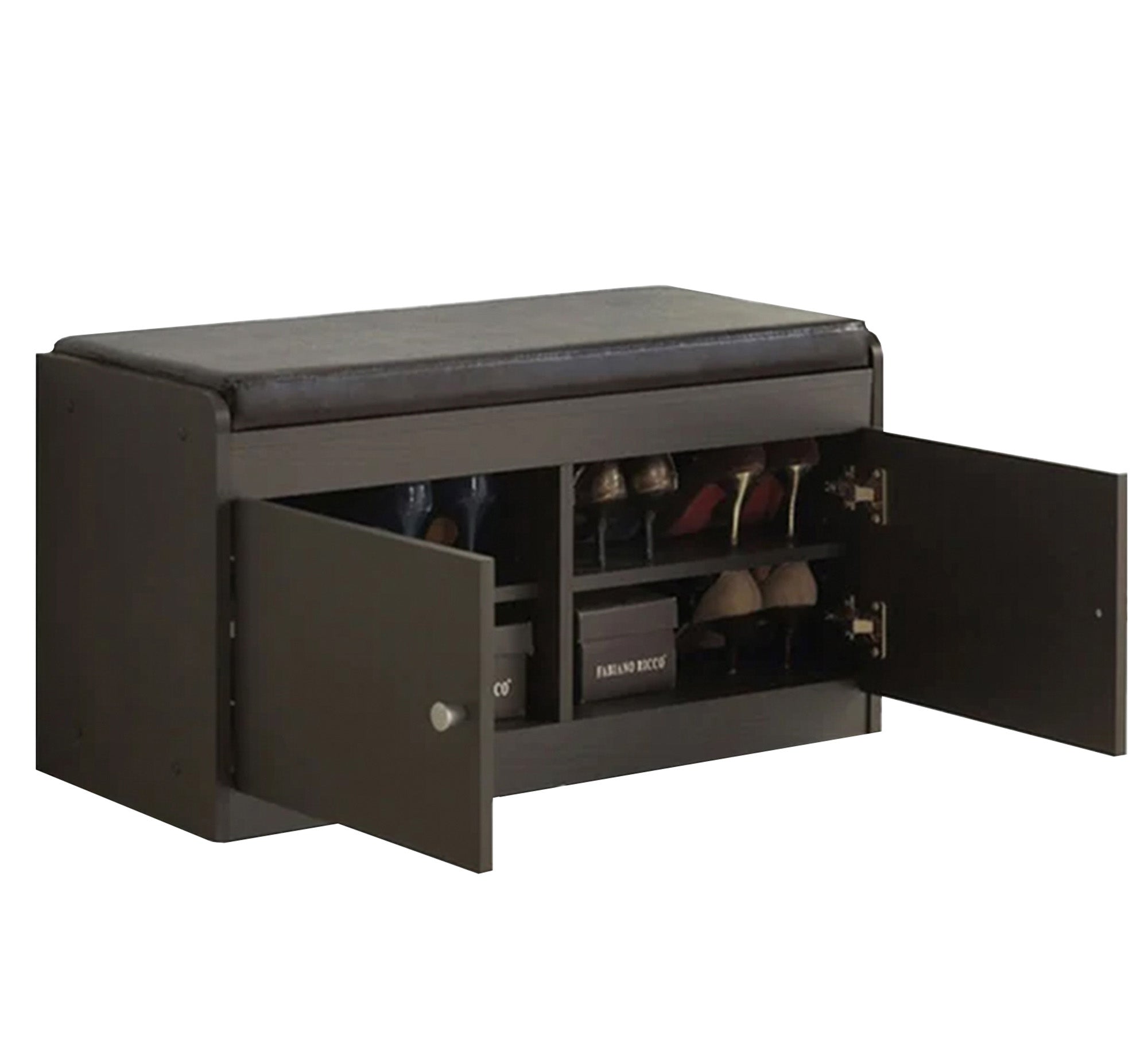 Shoe rack with seat and two movable leaves - Vitrine Furniture - Shoe Racks