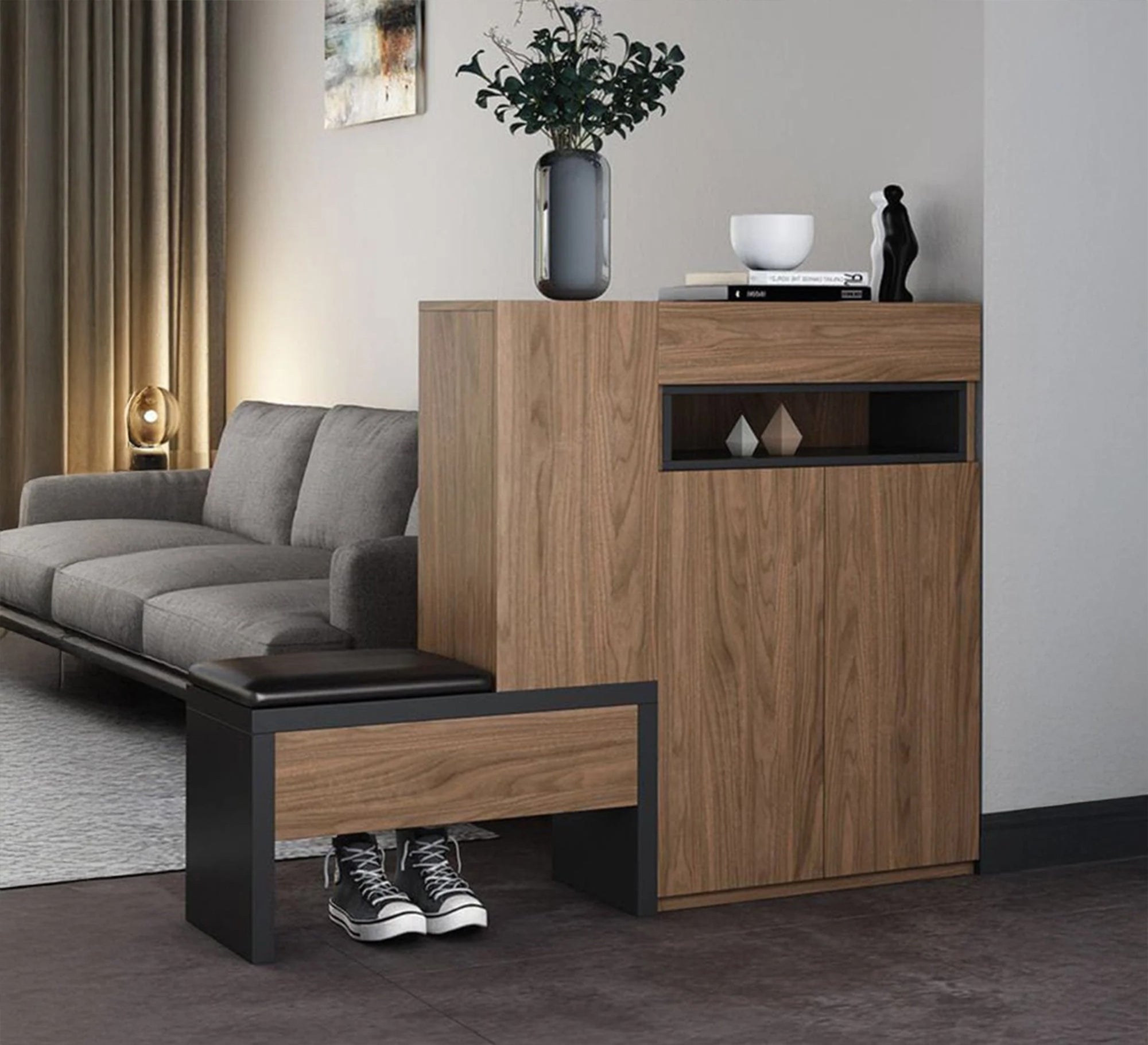 Shoe rack with side seat - Vitrine Furniture - Furniture