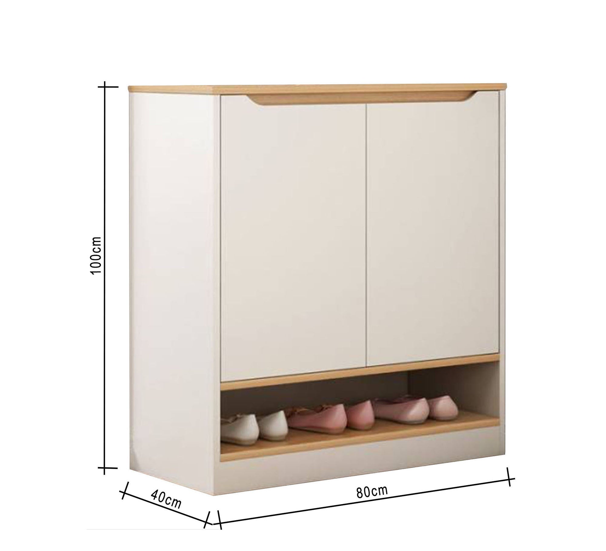 Shoe rack with two doors and a lower shelf - Vitrine Furniture - Furniture