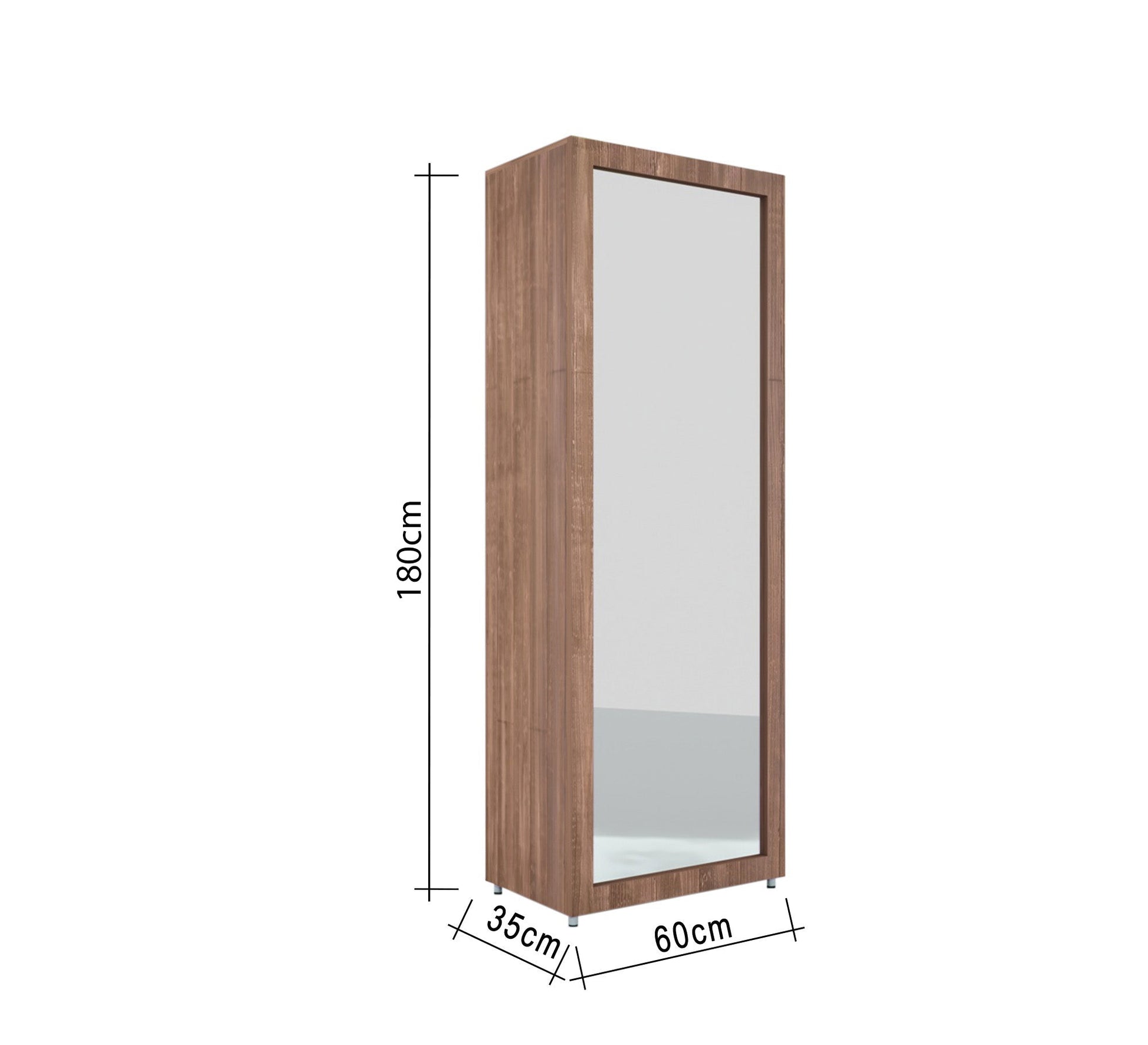 shoerack with a longitudinal mirror window in brown - Vitrine Furniture - Furniture