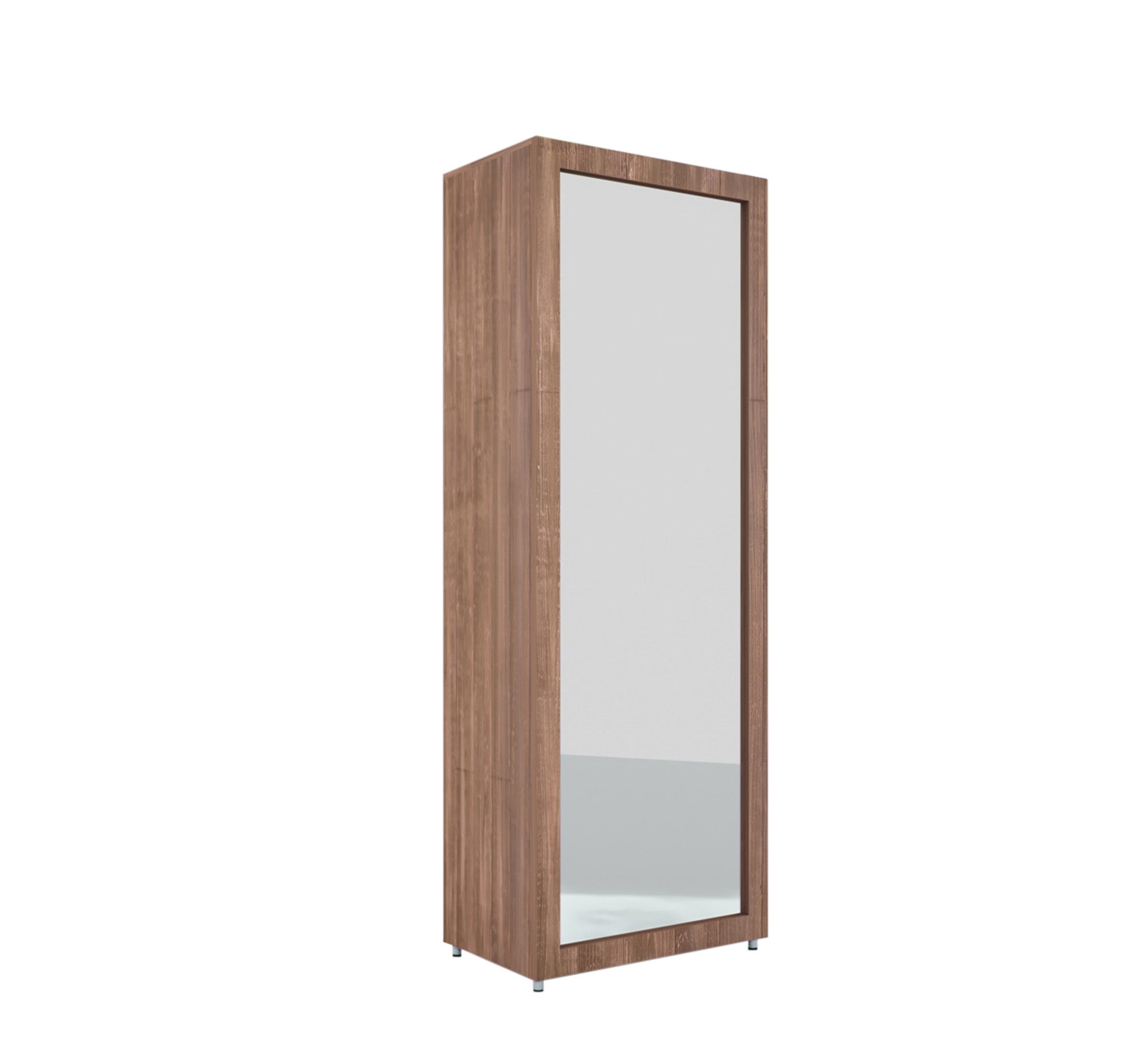 shoerack with a longitudinal mirror window in brown - Vitrine Furniture - Furniture