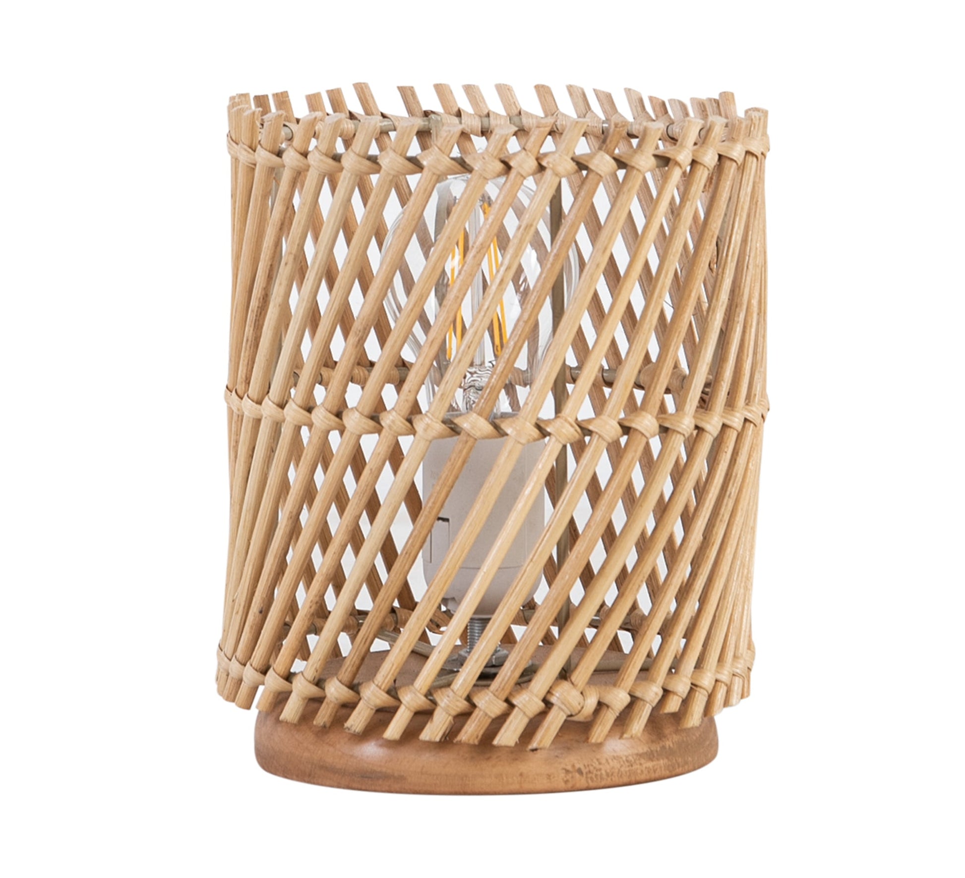 Short cylindrical bamboo lampshade - Vitrine Furniture - Lighting
