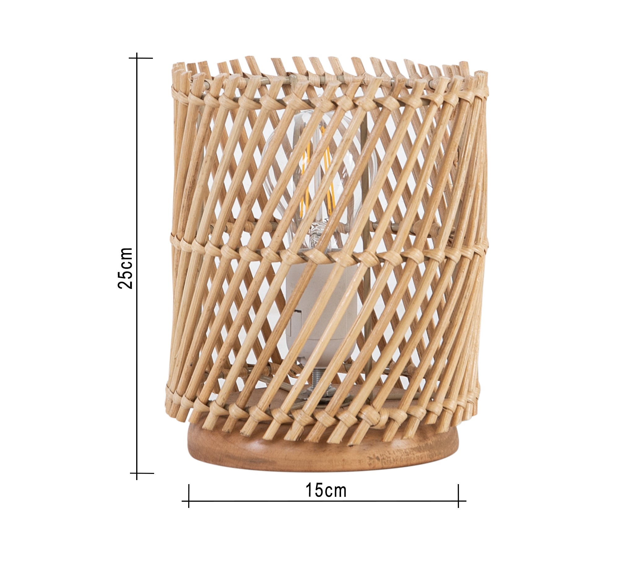 Short cylindrical bamboo lampshade - Vitrine Furniture - Lighting