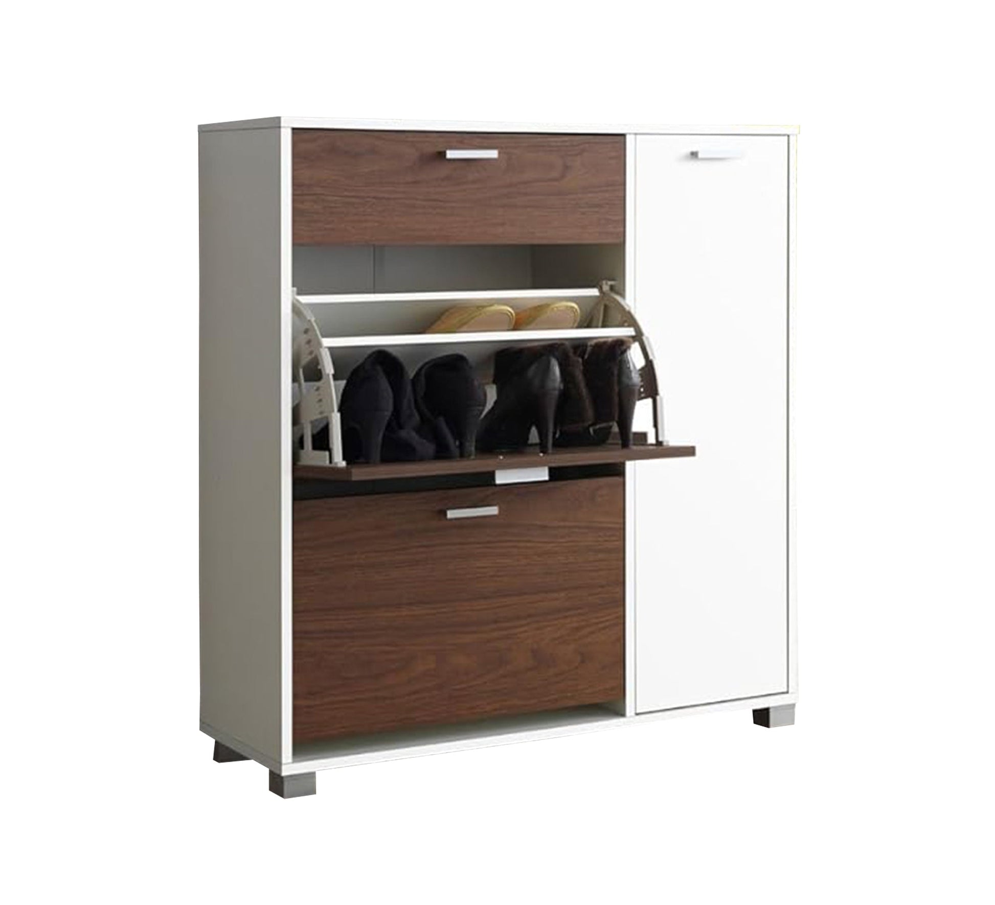 Side - door shoe rack with two fans and a drawer - Vitrine Furniture - Furniture