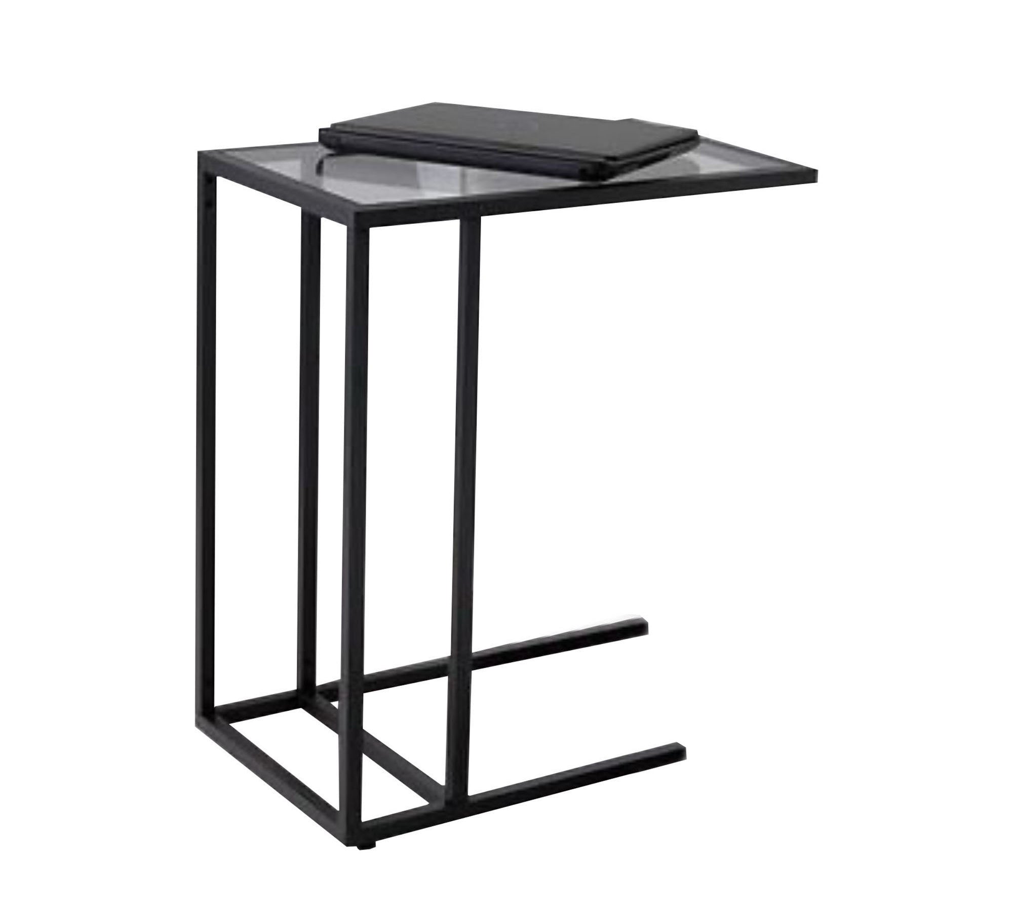 Side table in C shape with a glass surface - Vitrine Furniture - Furniture