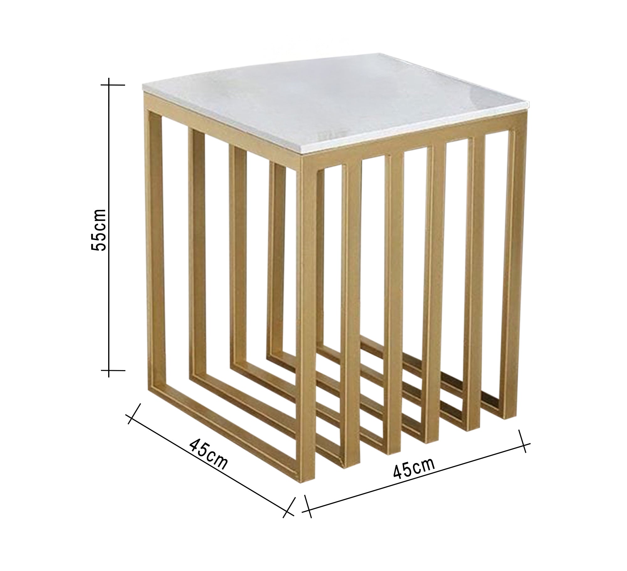 Side table with a gold metal base - Vitrine Furniture - Furniture