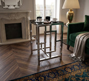 Side table with decorated steel chassis - Vitrine Furniture - Side Tables