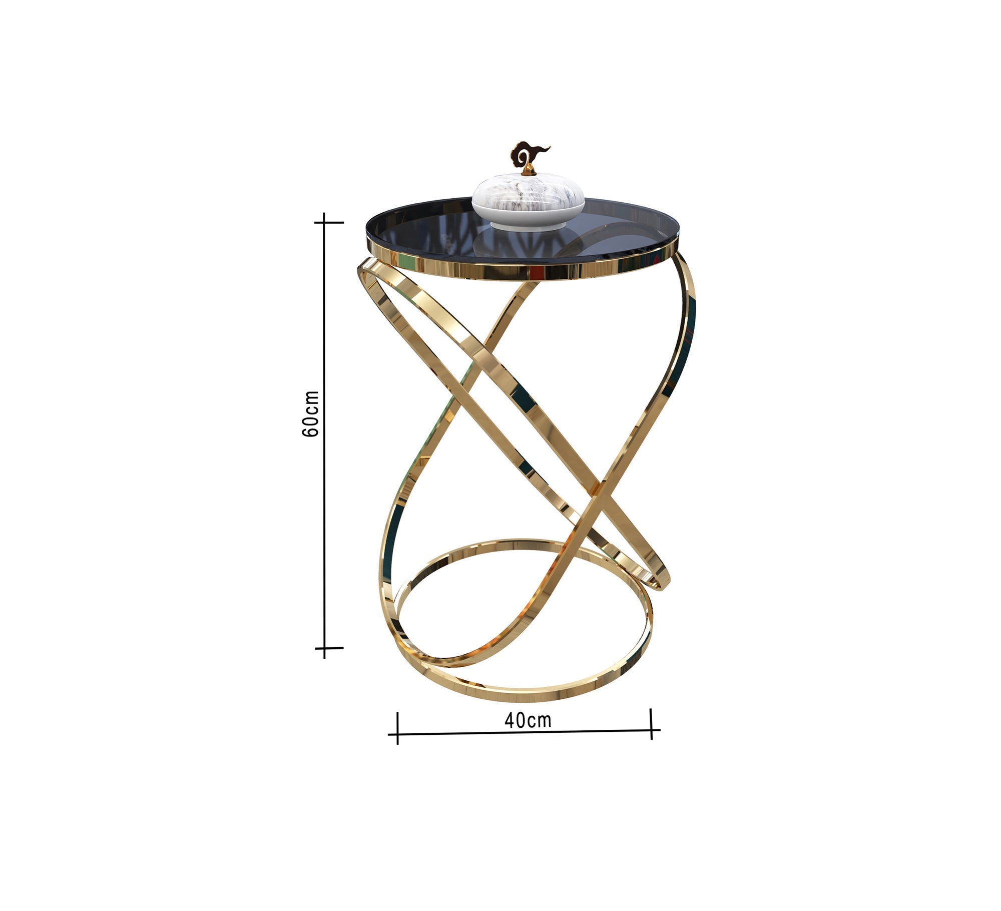 Side table with interlocking oval chassis - Vitrine Furniture - Side Tables