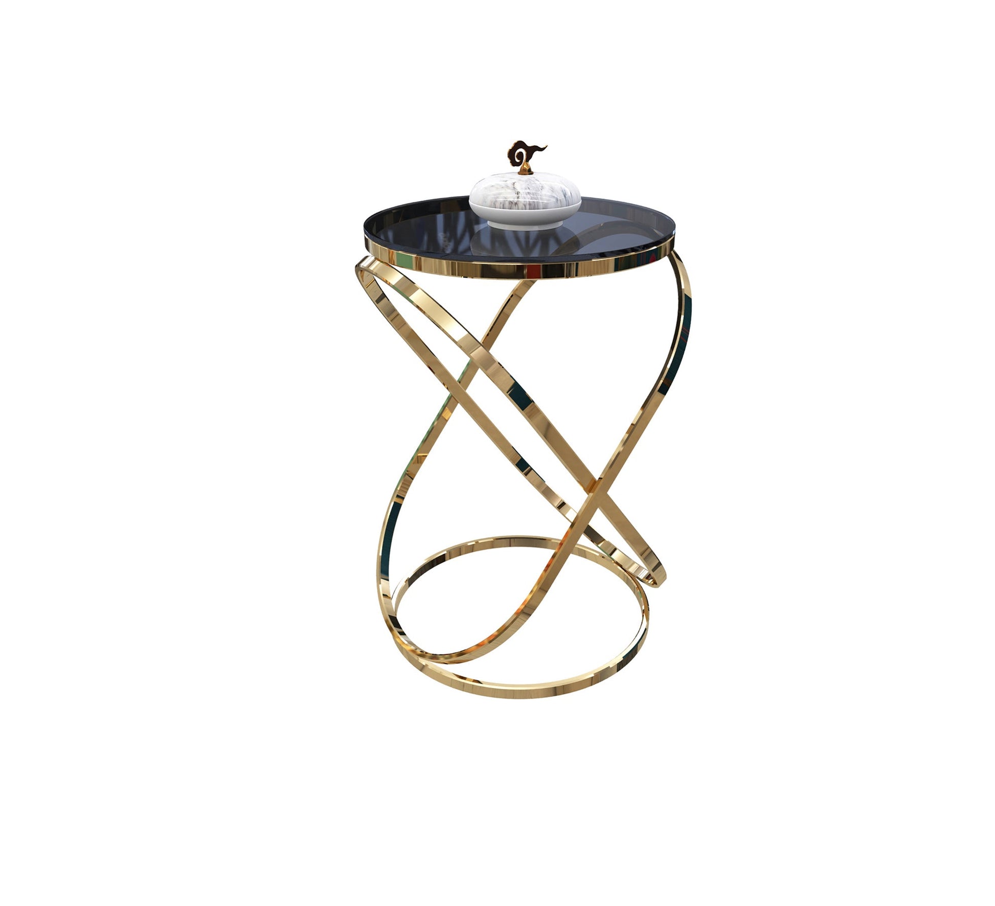 Side table with interlocking oval chassis - Vitrine Furniture - Side Tables