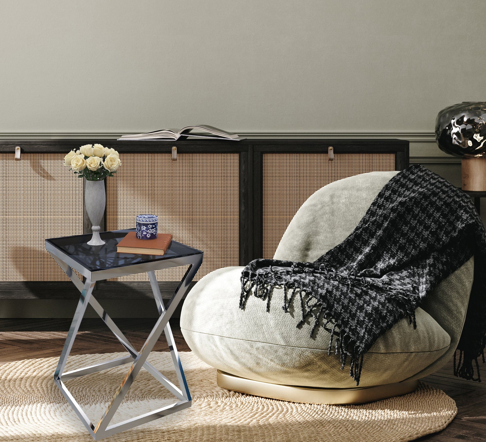 Side table with steel frame - Vitrine Furniture - Furniture