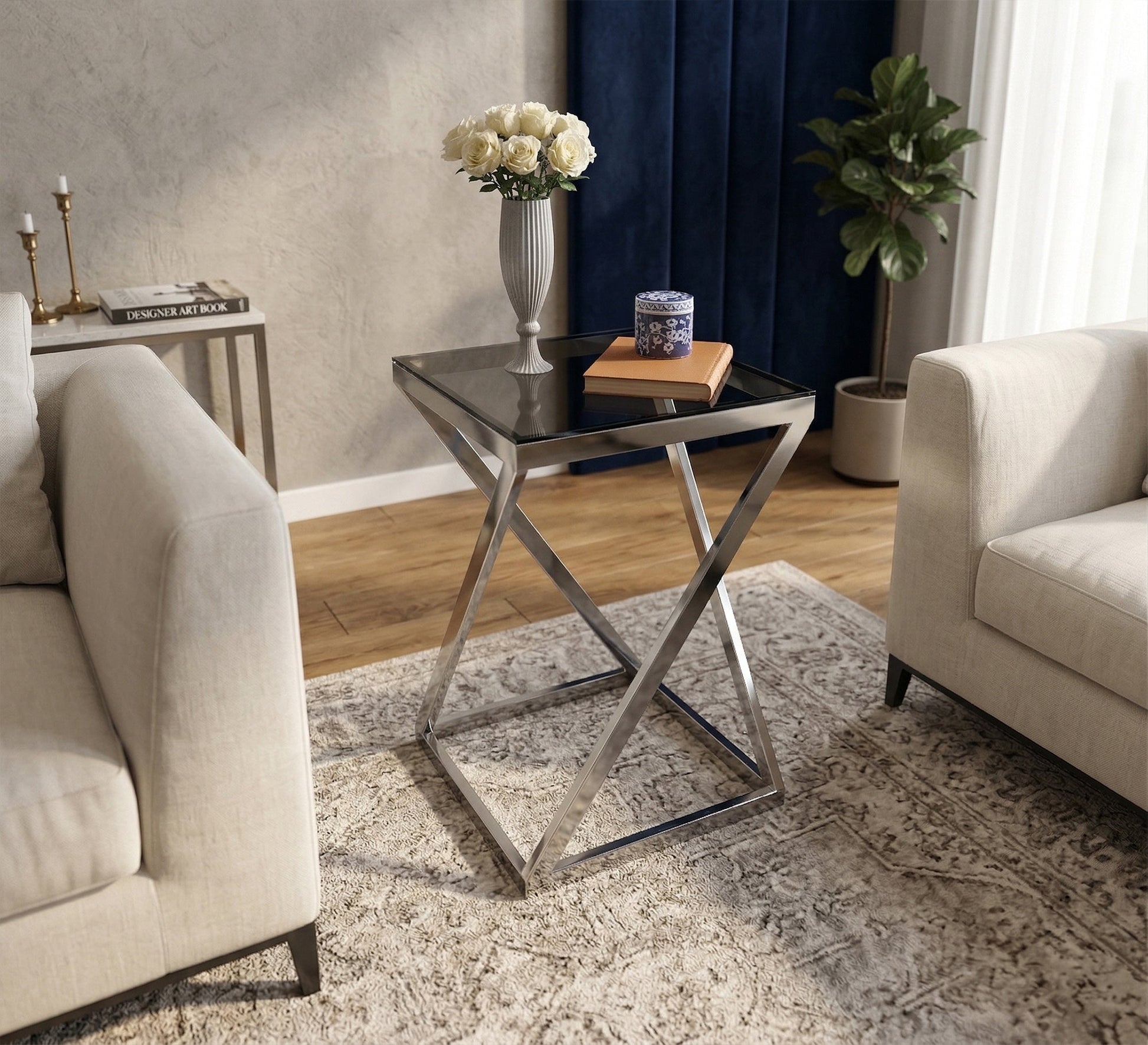 Side table with steel frame - Vitrine Furniture - Side Tables