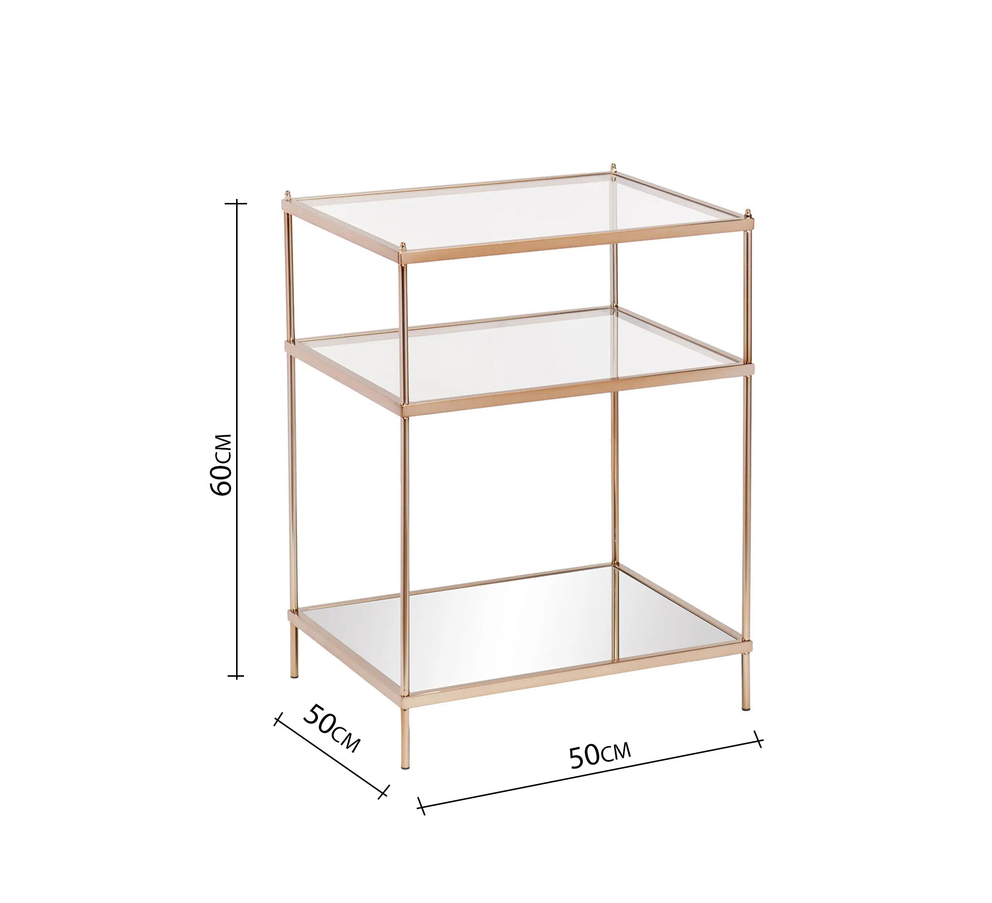 Side table with three transparent glass surfaces - Vitrine Furniture - Furniture