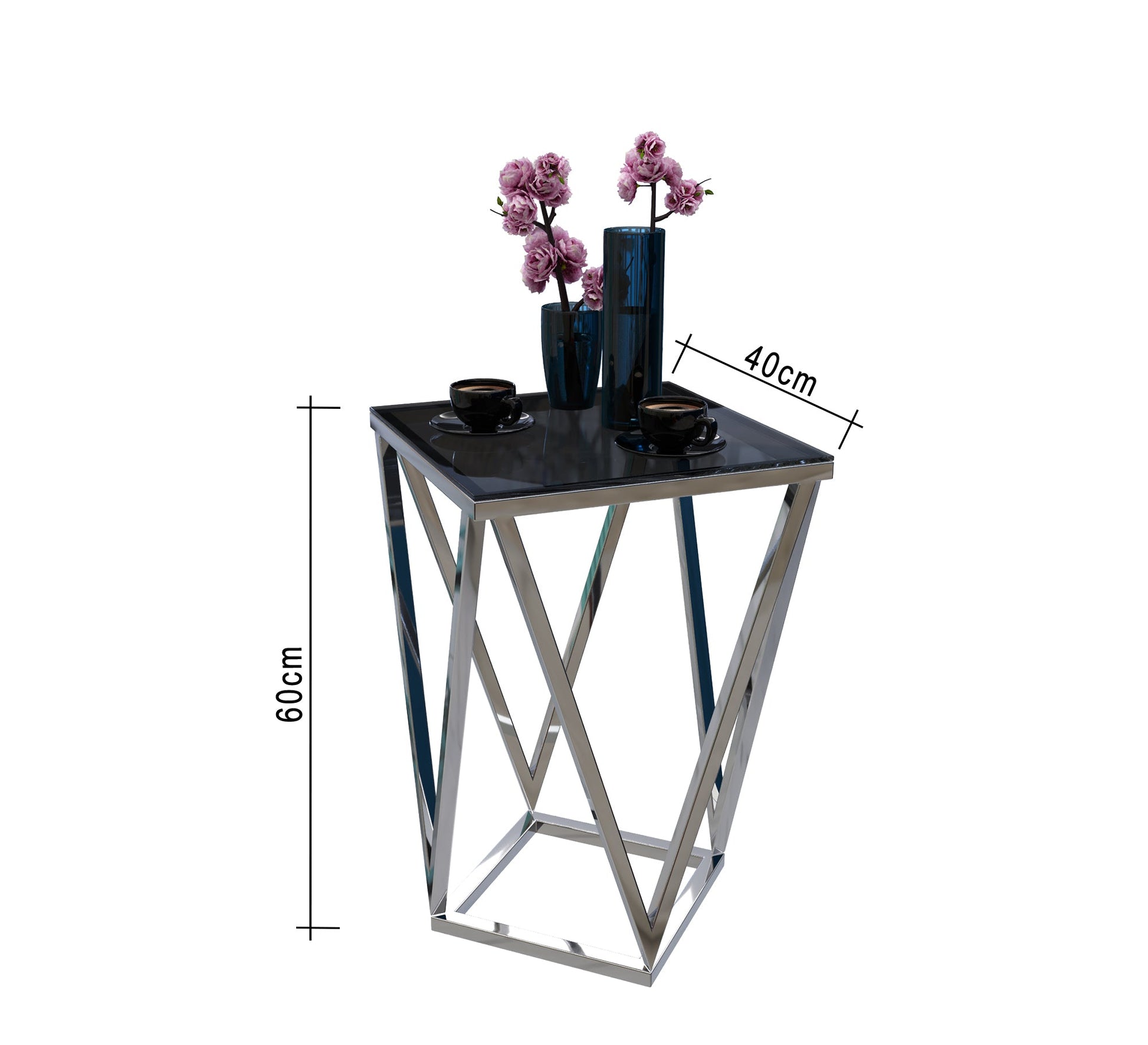 Side table with triangle steel frame - Vitrine Furniture - Furniture