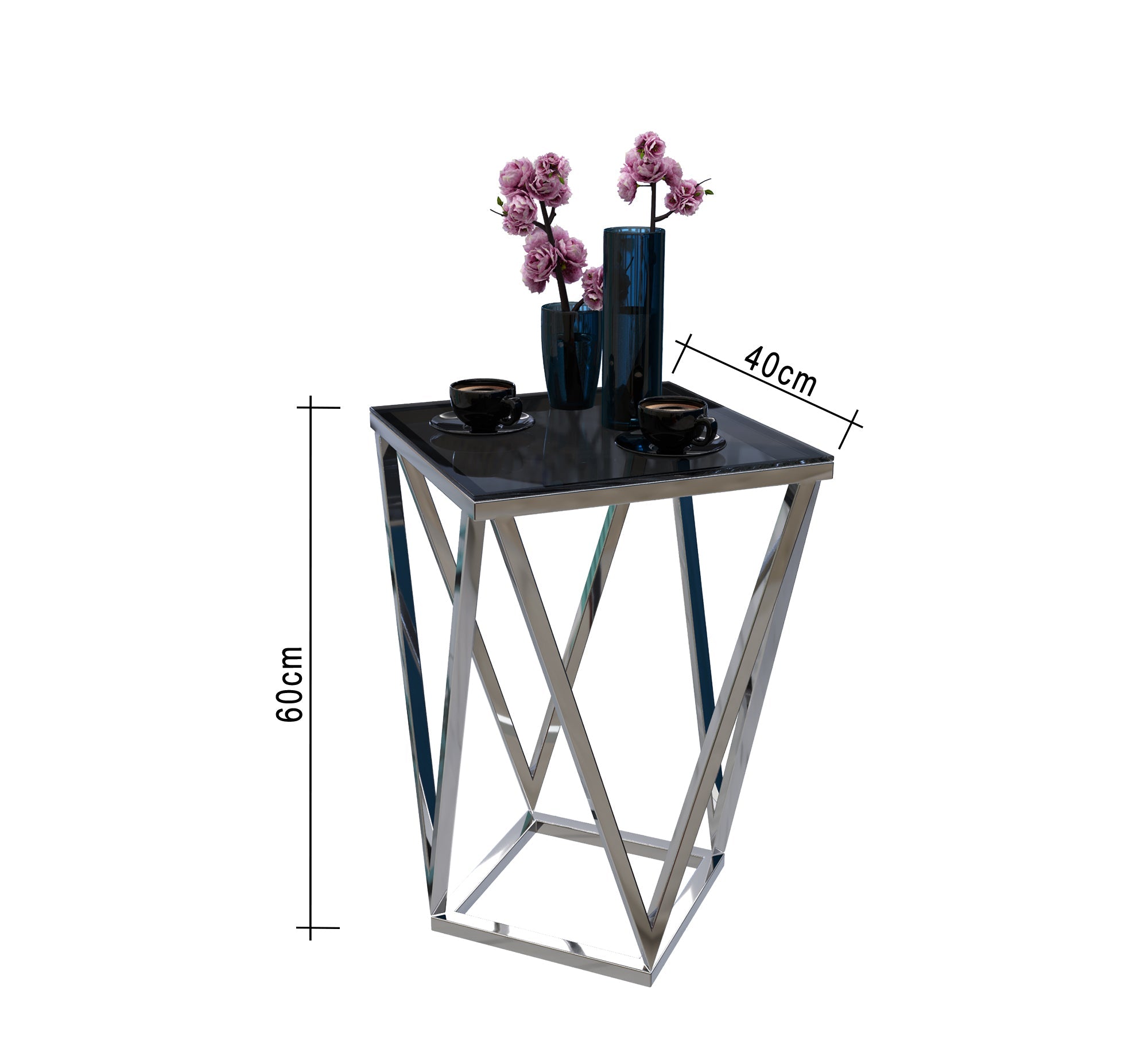 Side table with triangle steel frame - Vitrine Furniture - Furniture