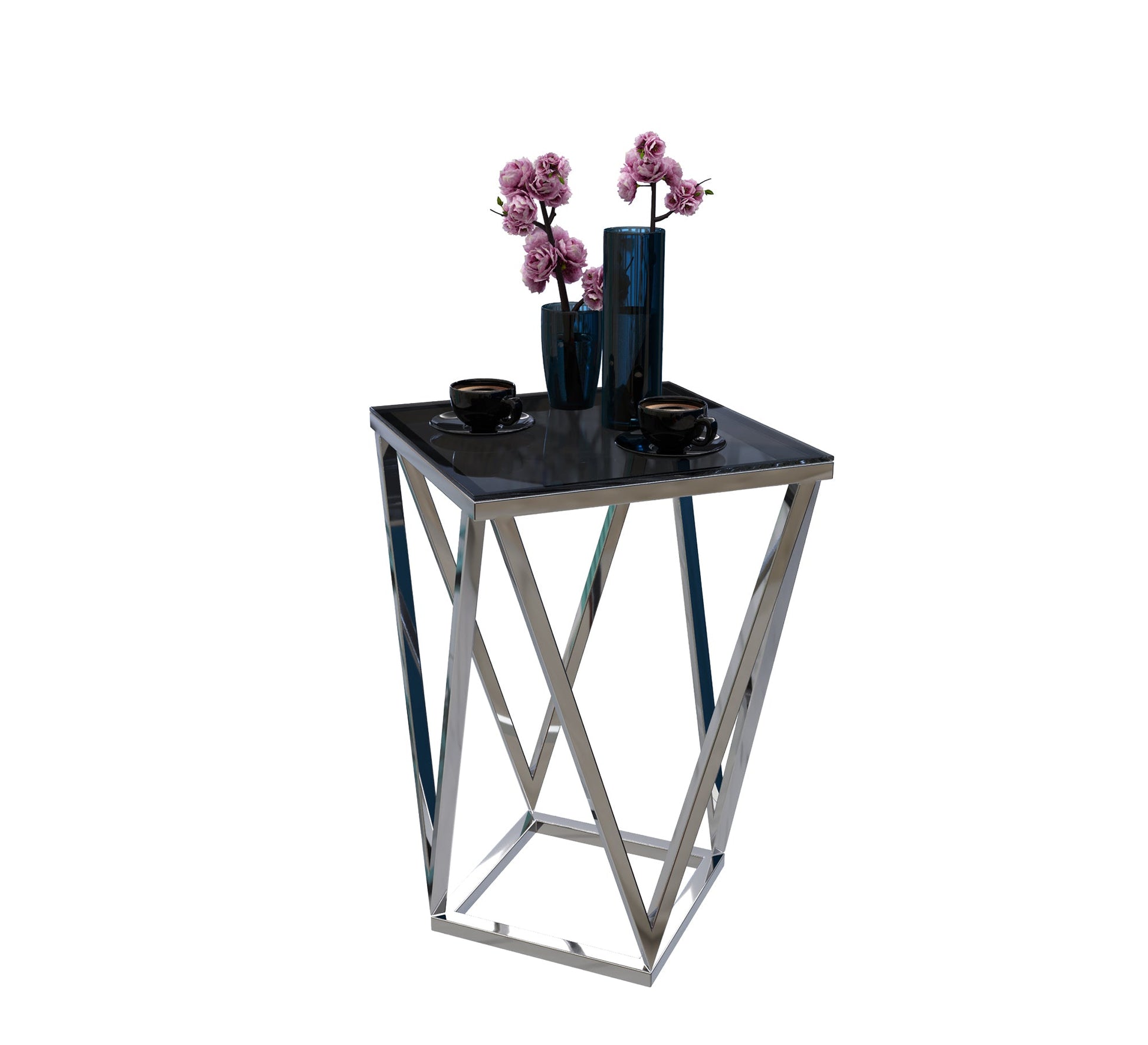 Side table with triangle steel frame - Vitrine Furniture - Furniture