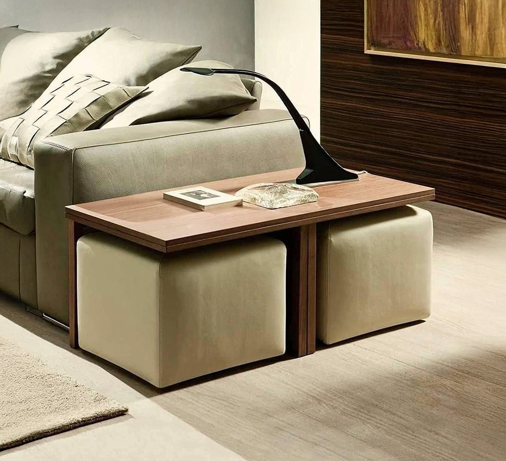 Side table with two benches - Vitrine Furniture - Side Tables