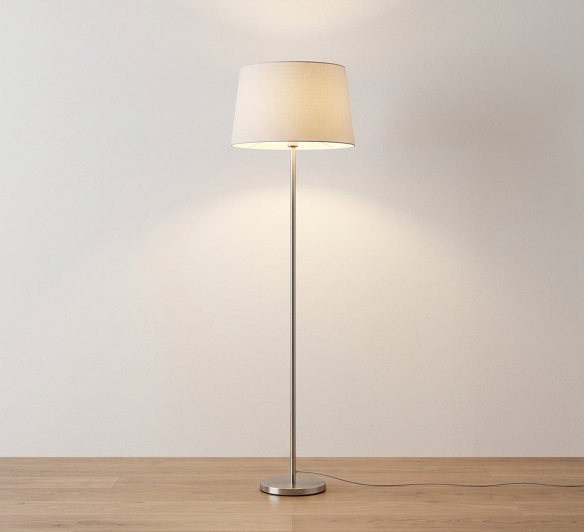 Silver Floor Lamp with Tapered Shade - Vitrine Furniture - Floor lamps