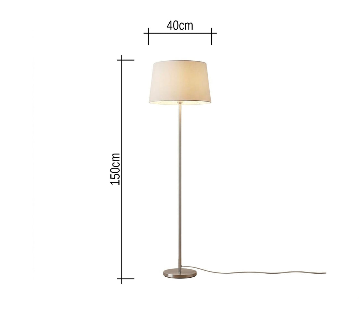 Silver Floor Lamp with Tapered Shade - Vitrine Furniture - Floor lamps